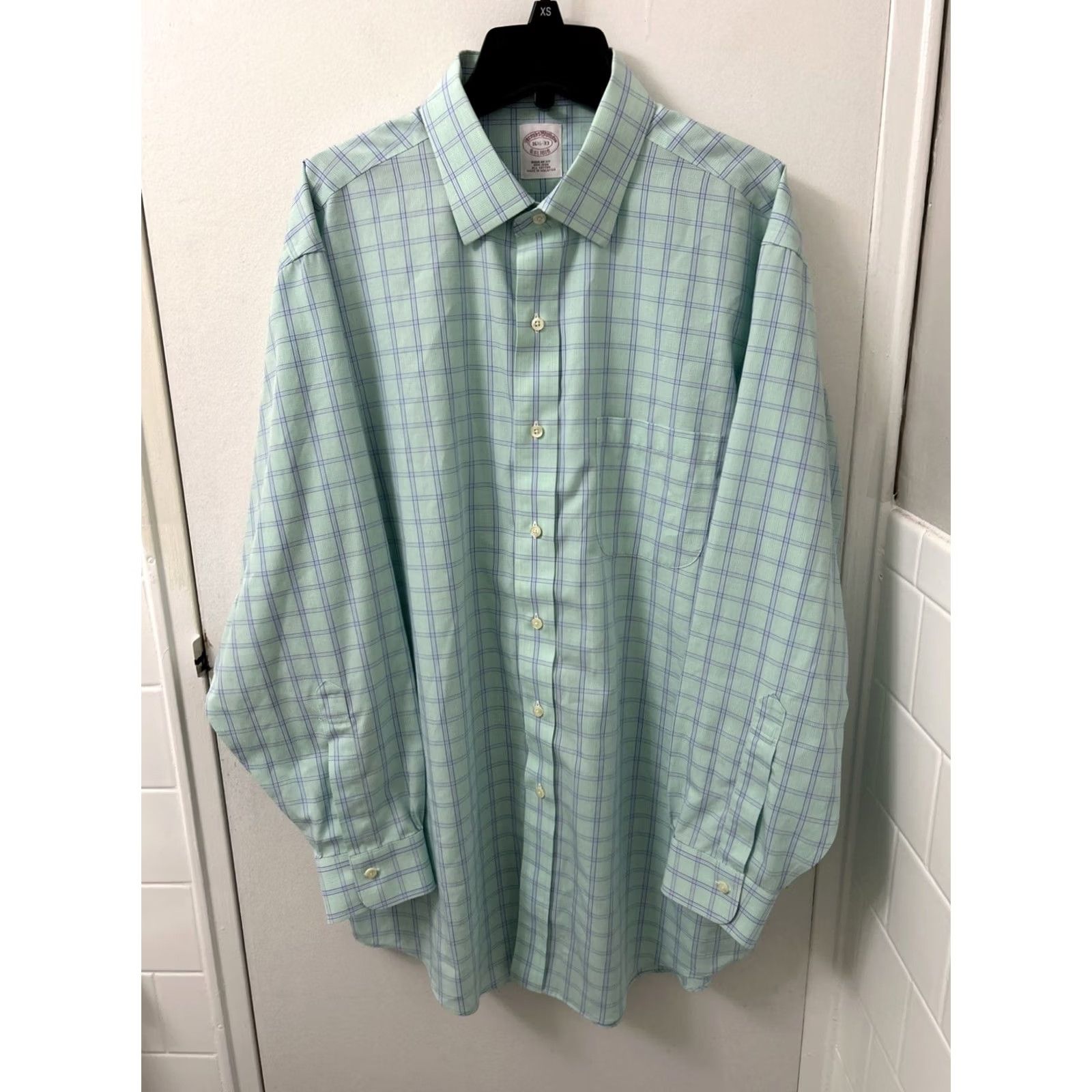 Brooks Brothers Brooks Brothers Shirt Mens 16.5 Green Plaid Non Iron All Cotton Button Up L/S Size US XL / EU 56 / 4 - 2 Thumbnail