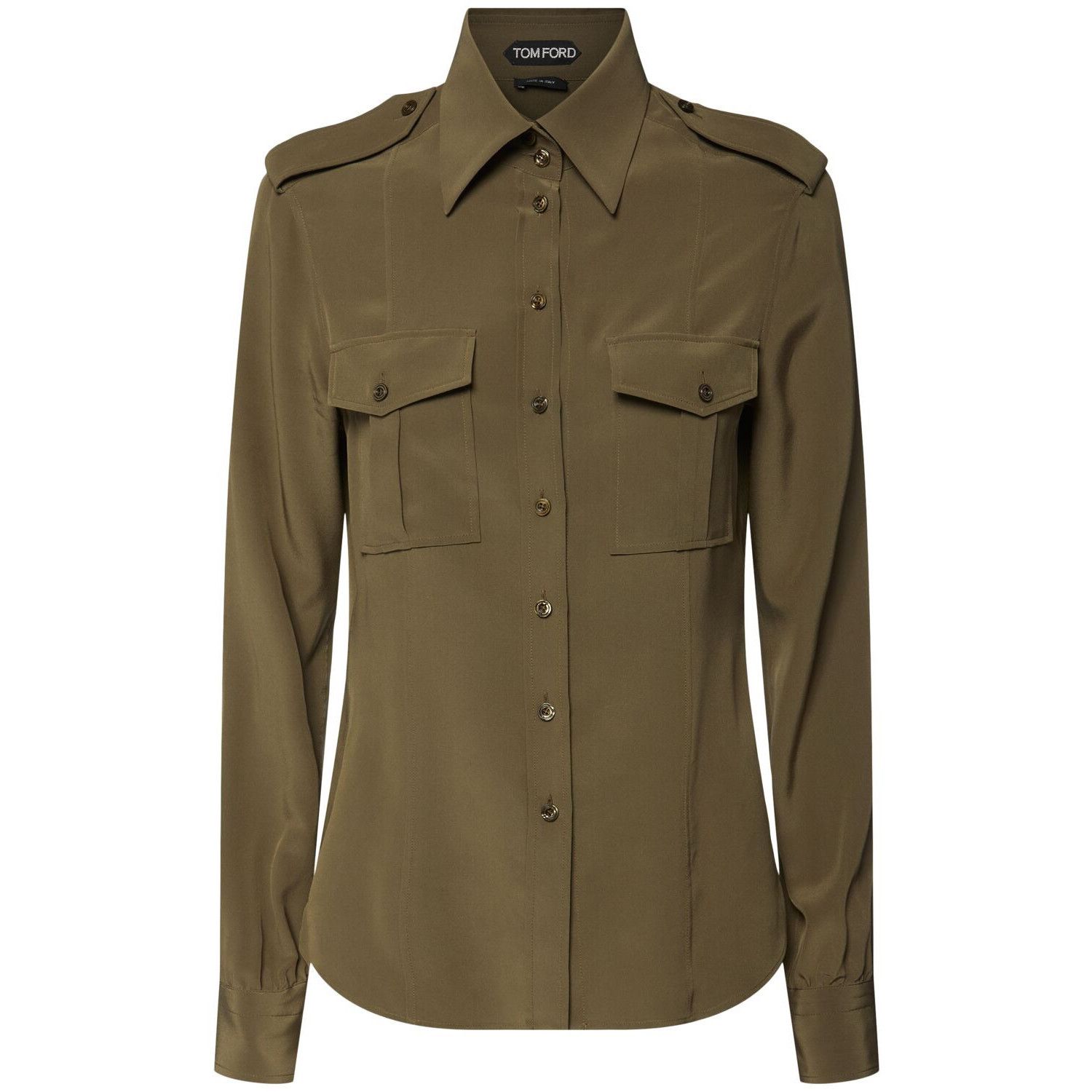 TOM FORD Green Silk Shirt New & Authentic (Women's size:IT 3