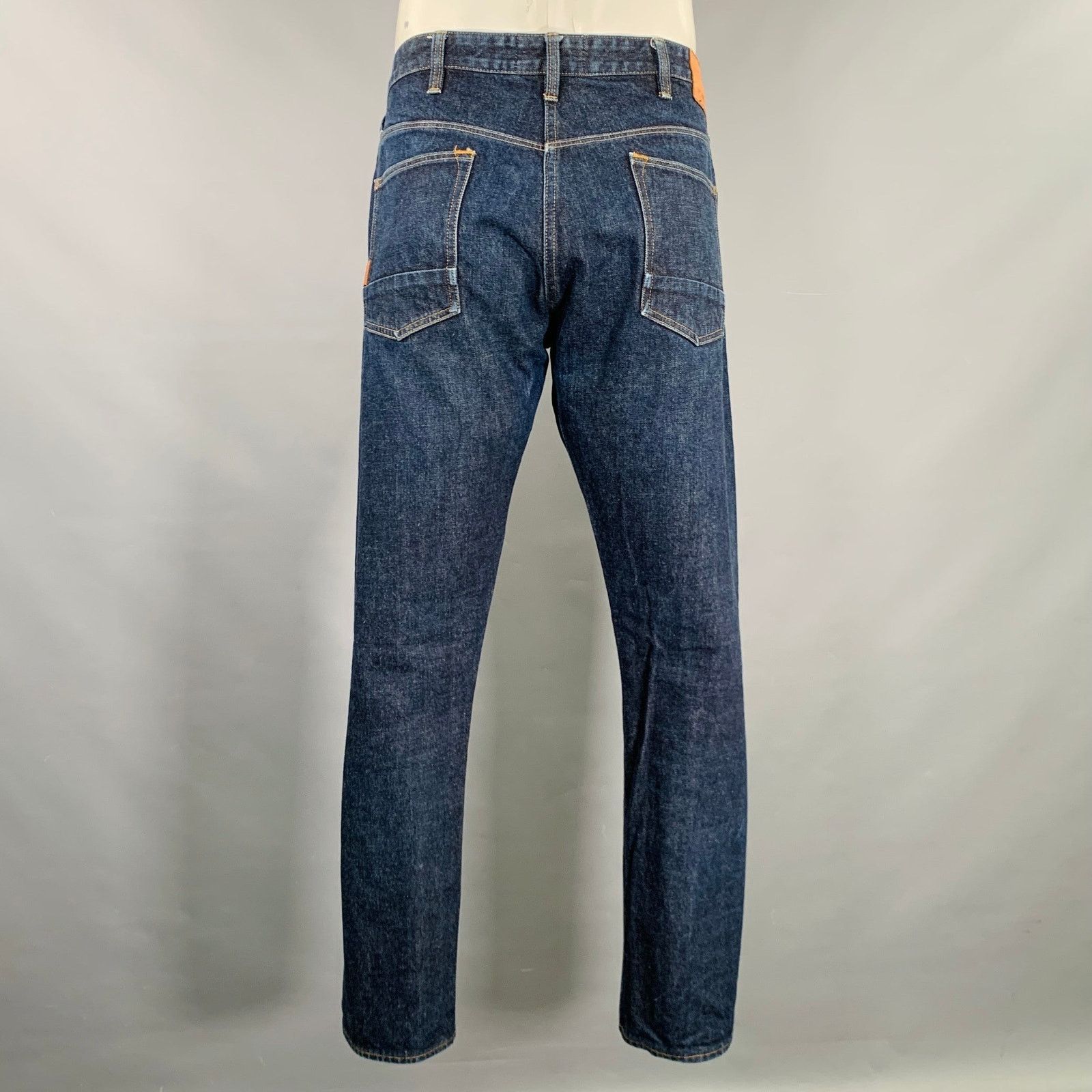 Paul Smith Blue Contrast Stitch Cotton Straight Japanese Selvedge Jeans Size US 36 / EU 52 - 3 Thumbnail