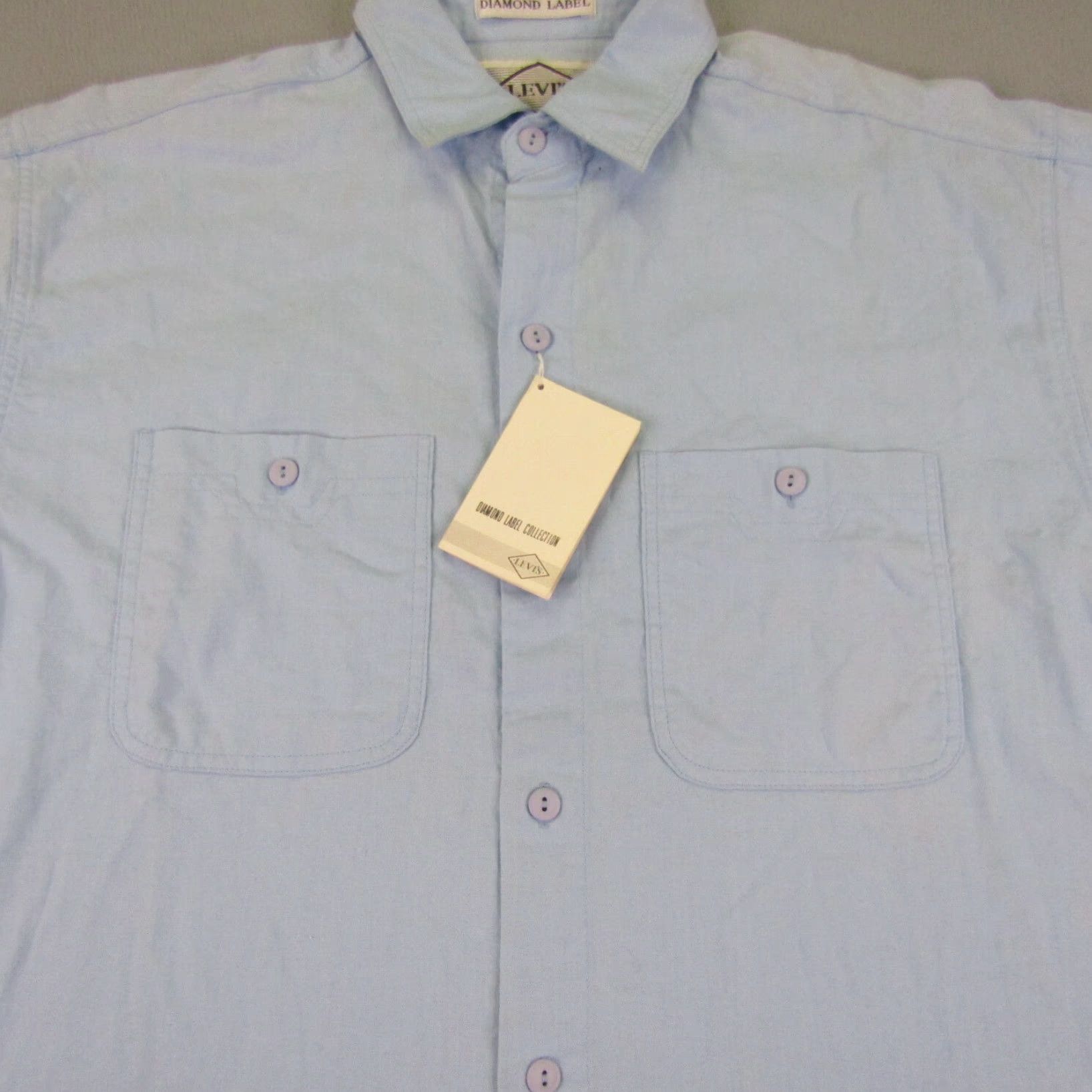 Levi's VINTAGE Levi's Shirt Mens M Blue Diamond Label Button-Up Camp Casual Cotton Size US M / EU 48-50 / 2 - 6 Thumbnail