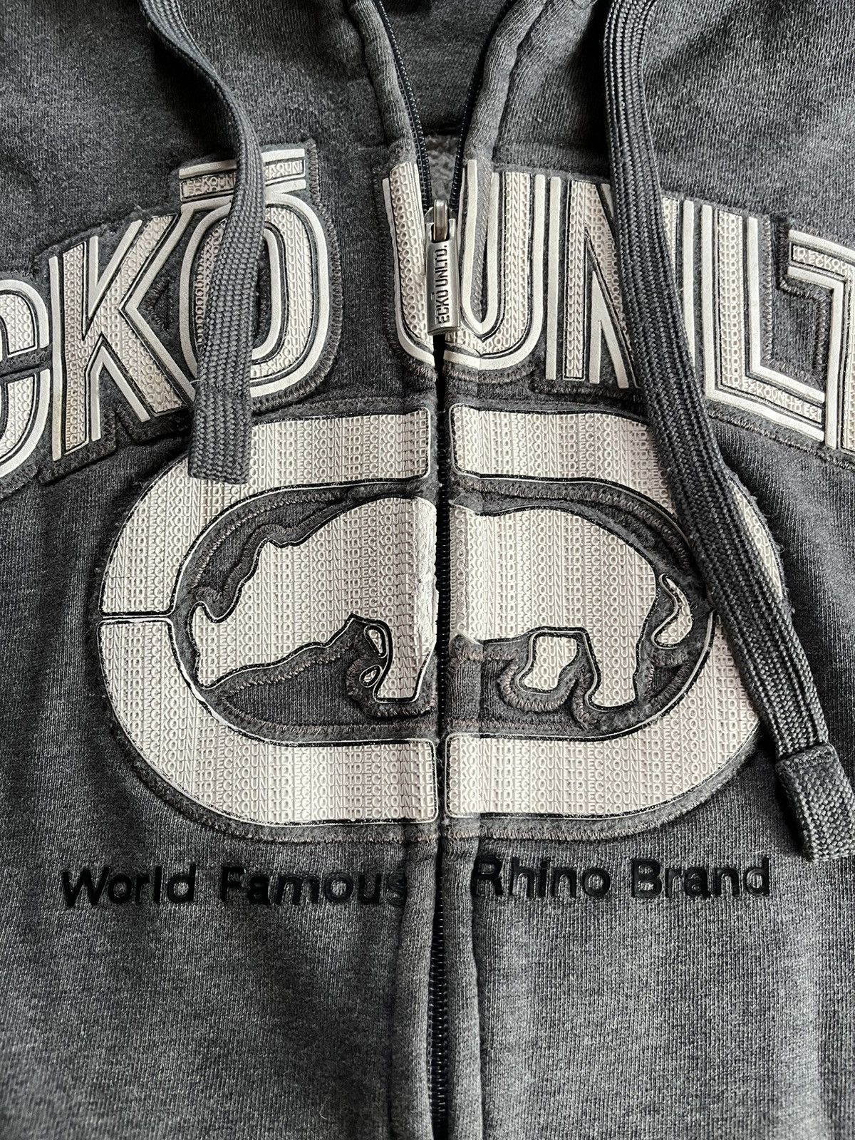 Ecko Unltd. Ecko Unltd. Big Spellout Rhino Logo Baggy Zip Hoodie L XL Size US L / EU 52-54 / 3 - 10 Thumbnail