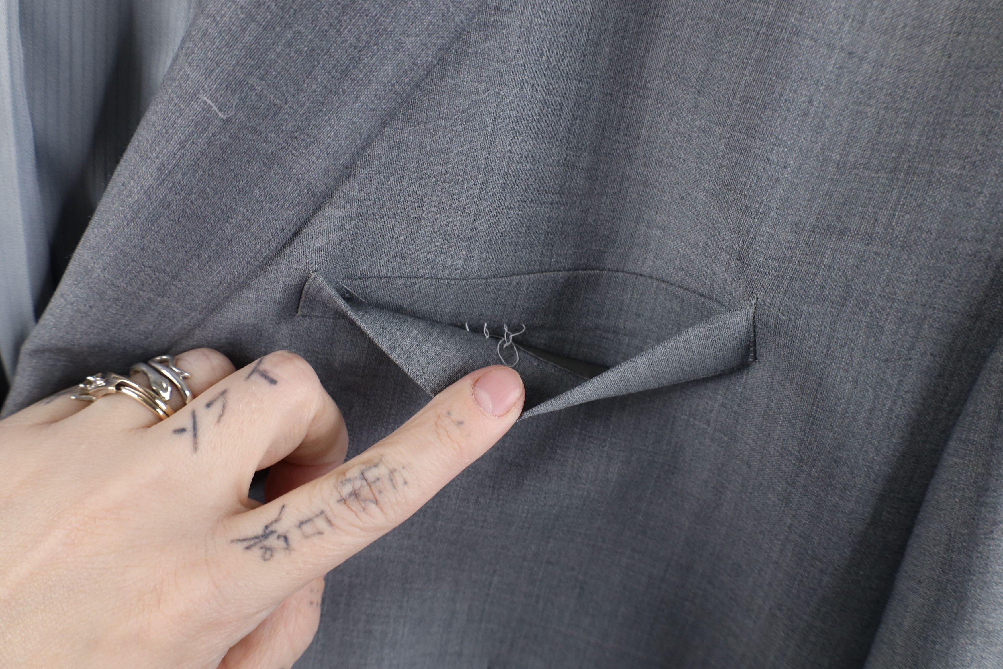 Express × Vintage Express Fit Performance Stretch Chambray Blazer Suit Jacket Size US XXL / EU 58 / 5 - 6 Thumbnail