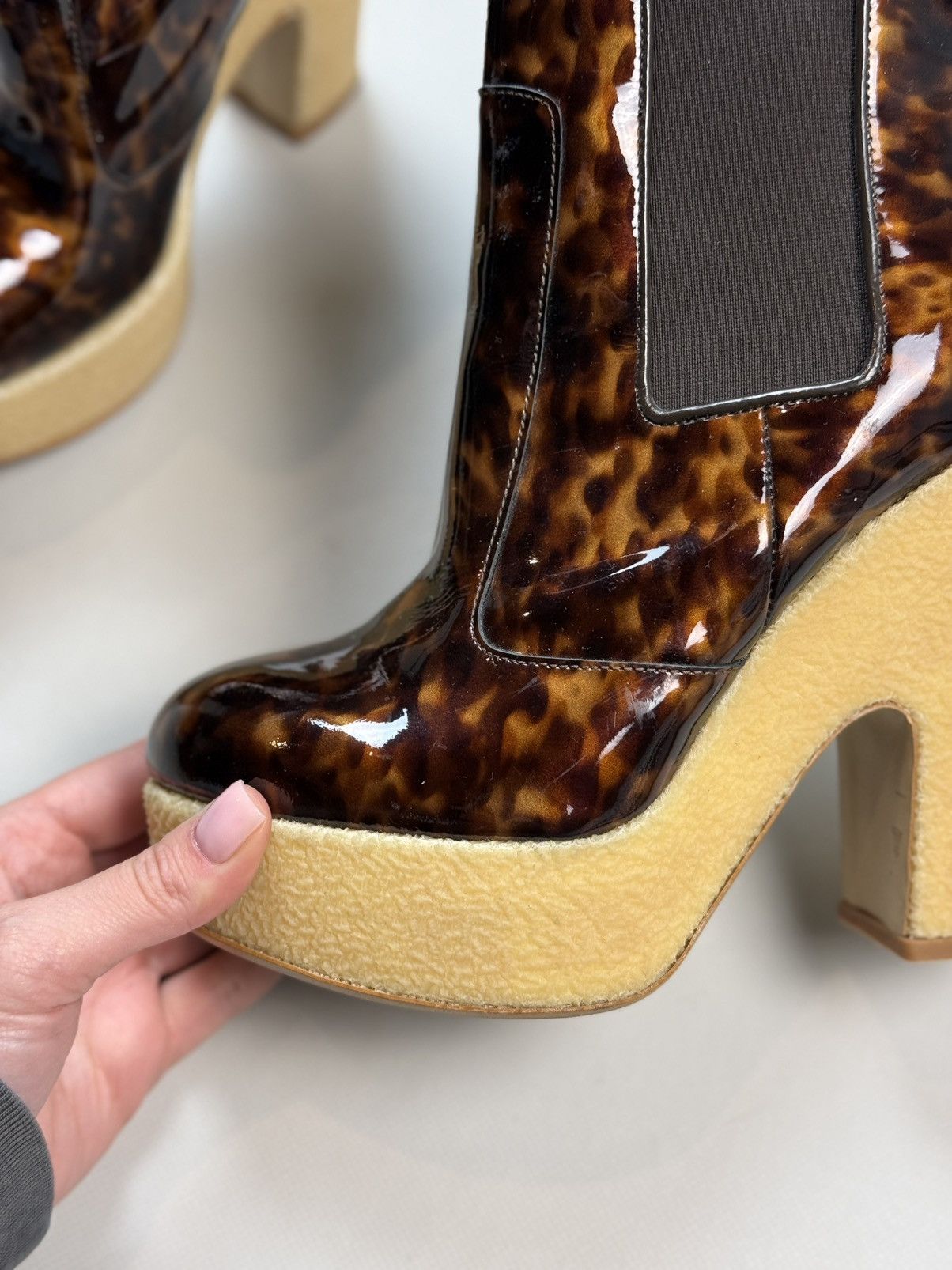 Allsaints Blaise Chelsea Leopard Pattern Platform Heels Boots Size US 6 / IT 36 - 12 Thumbnail