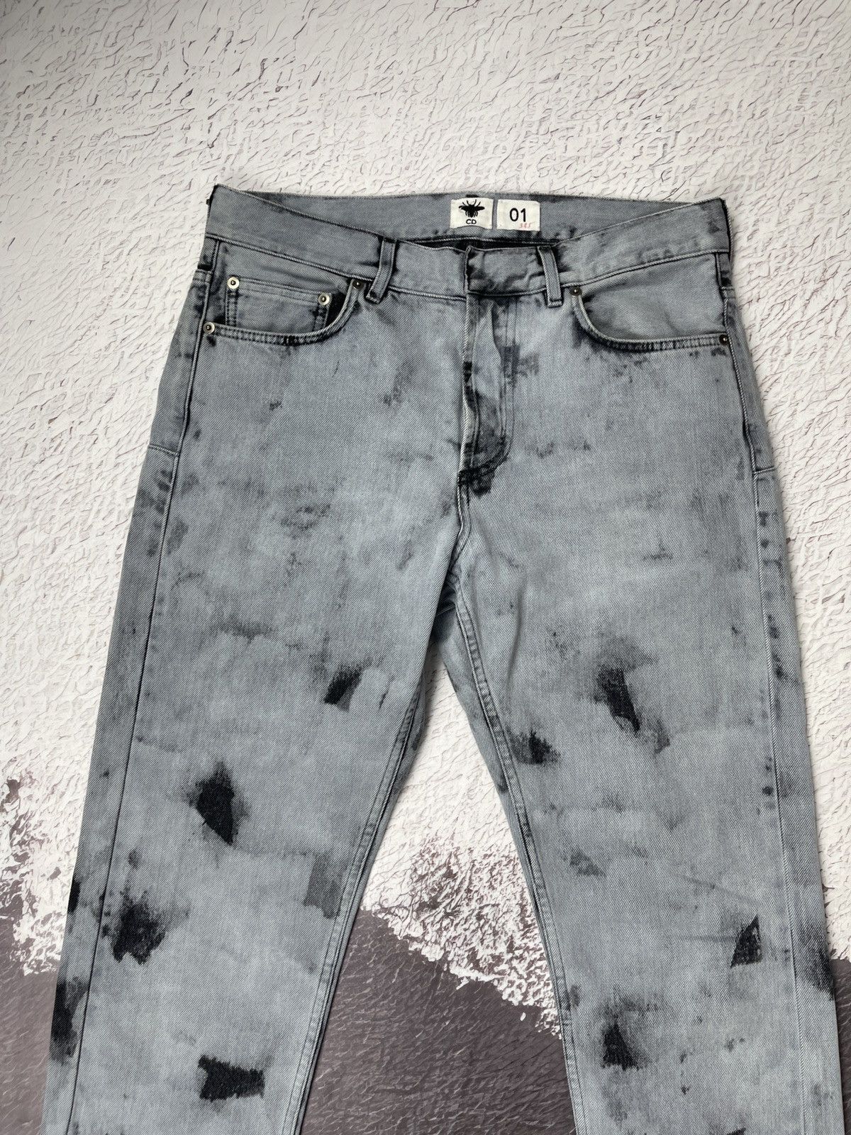 Christian Dior Monsieur Christian Dior 01 Tie Dye Boyfriend Jeans Gray Denim sz US6 Size 28" / US 6 / IT 42 - 7 Thumbnail