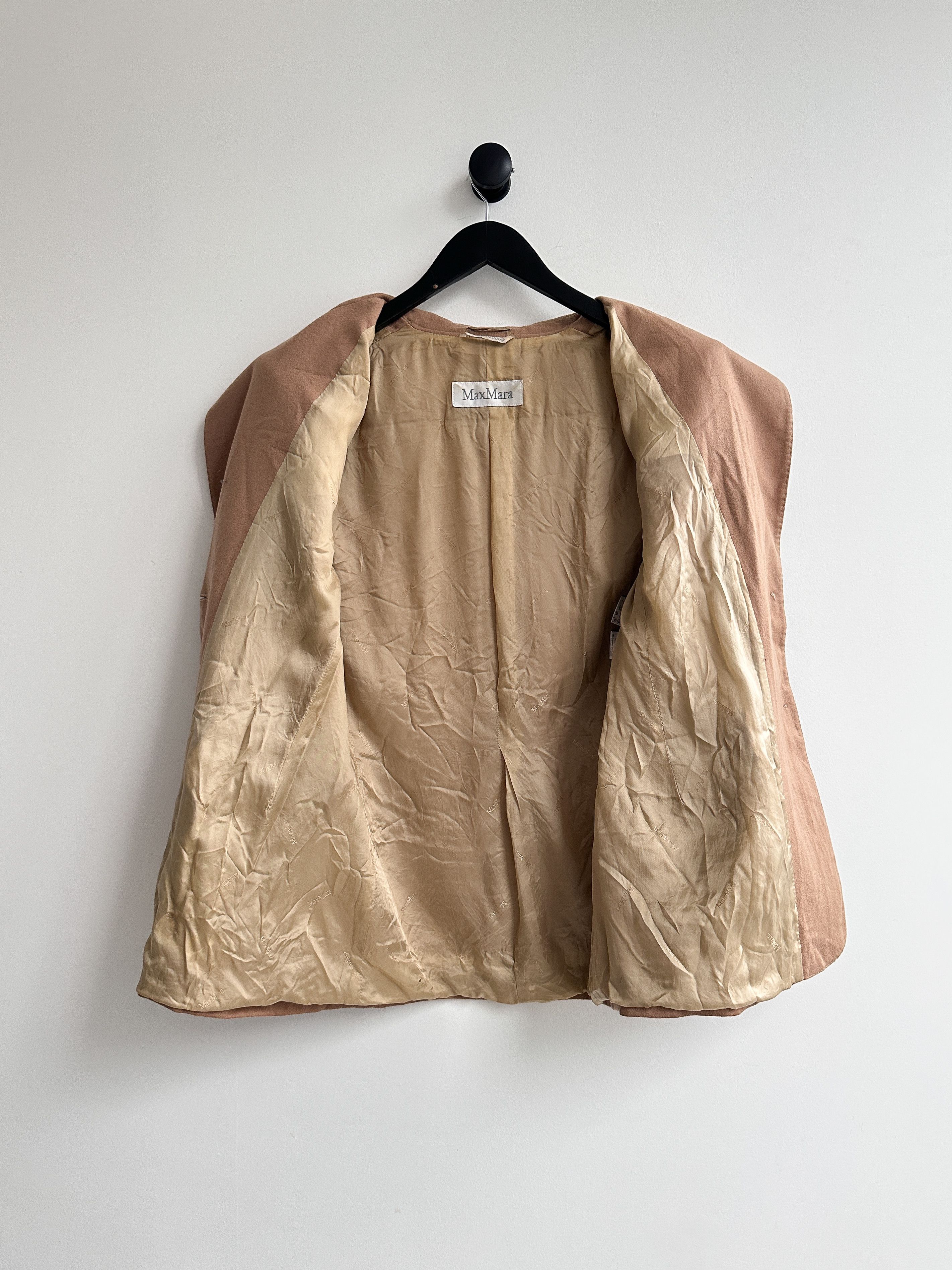 Max Mara Max Mara Beige Blazer Jacket Size L / US 10 / IT 46 - 3 Thumbnail