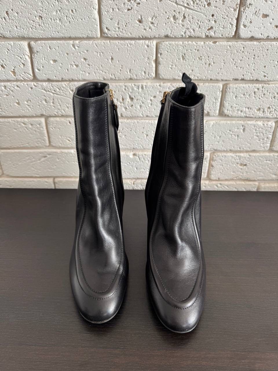 Jil Sander JIL SANDER leather black boots heels Size US 7 / IT 37 - 3 Thumbnail