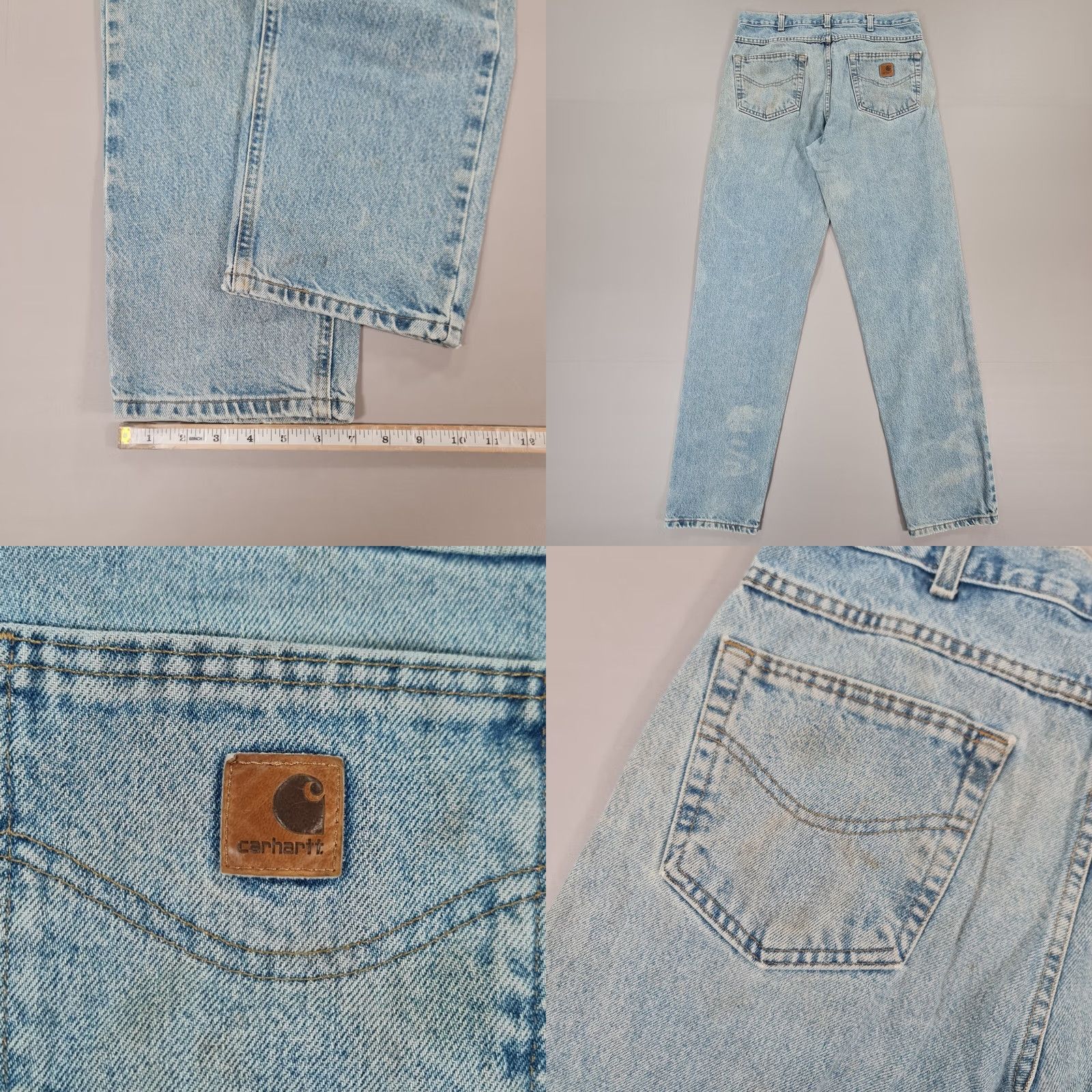 Carhartt Carhartt Jeans Mens Blue W34 L34 Relaxed Tapered Fit Denim Bum 100% Cotton Logo Pocket USA Hipster Retro Vintage N/A Size US 34 / EU 50 - 8 Thumbnail