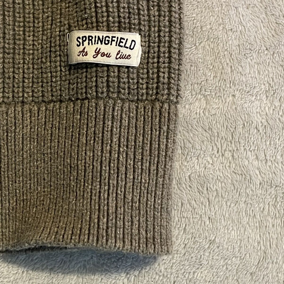 Springfield Springfield Men 2XL Brown Cotton 1/4 Zip Ribbed Knit Sweater Size US XXL / EU 58 / 5 - 6 Thumbnail