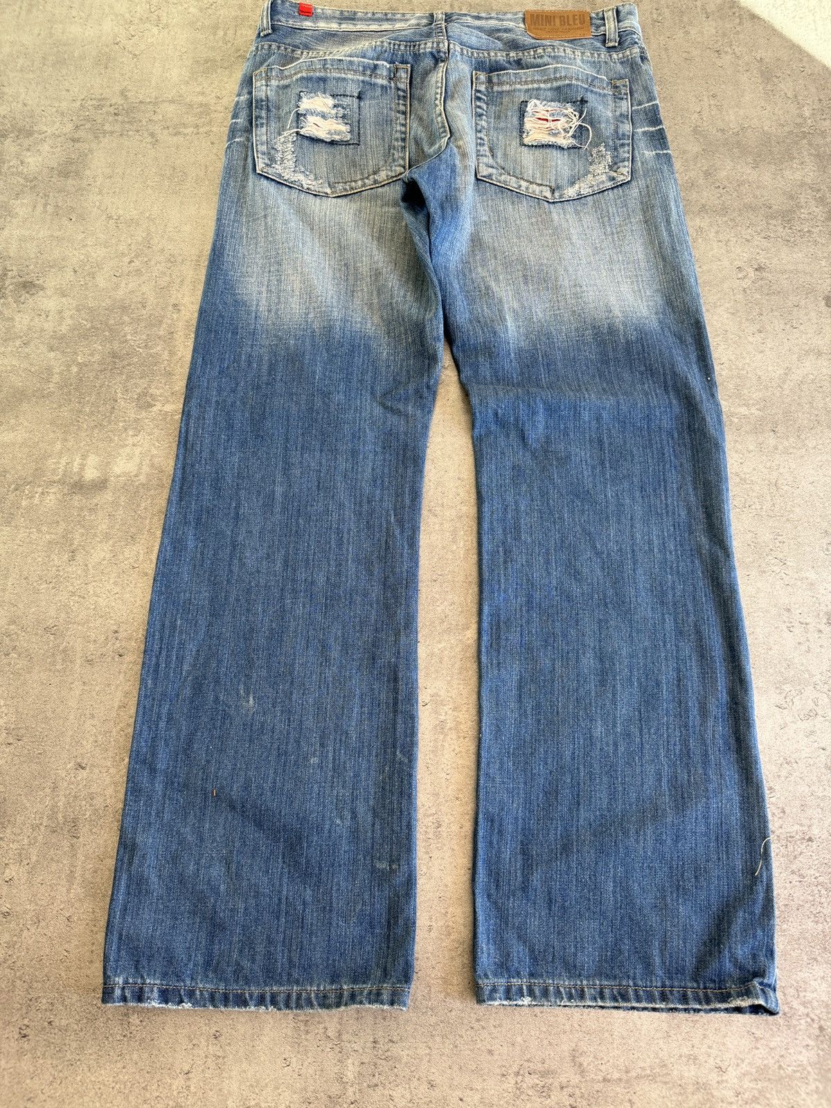 Japanese Brand Baggy Jeans Denim Blue Distressed Rap Skate Y2K Size US 34 / EU 50 - 5 Thumbnail