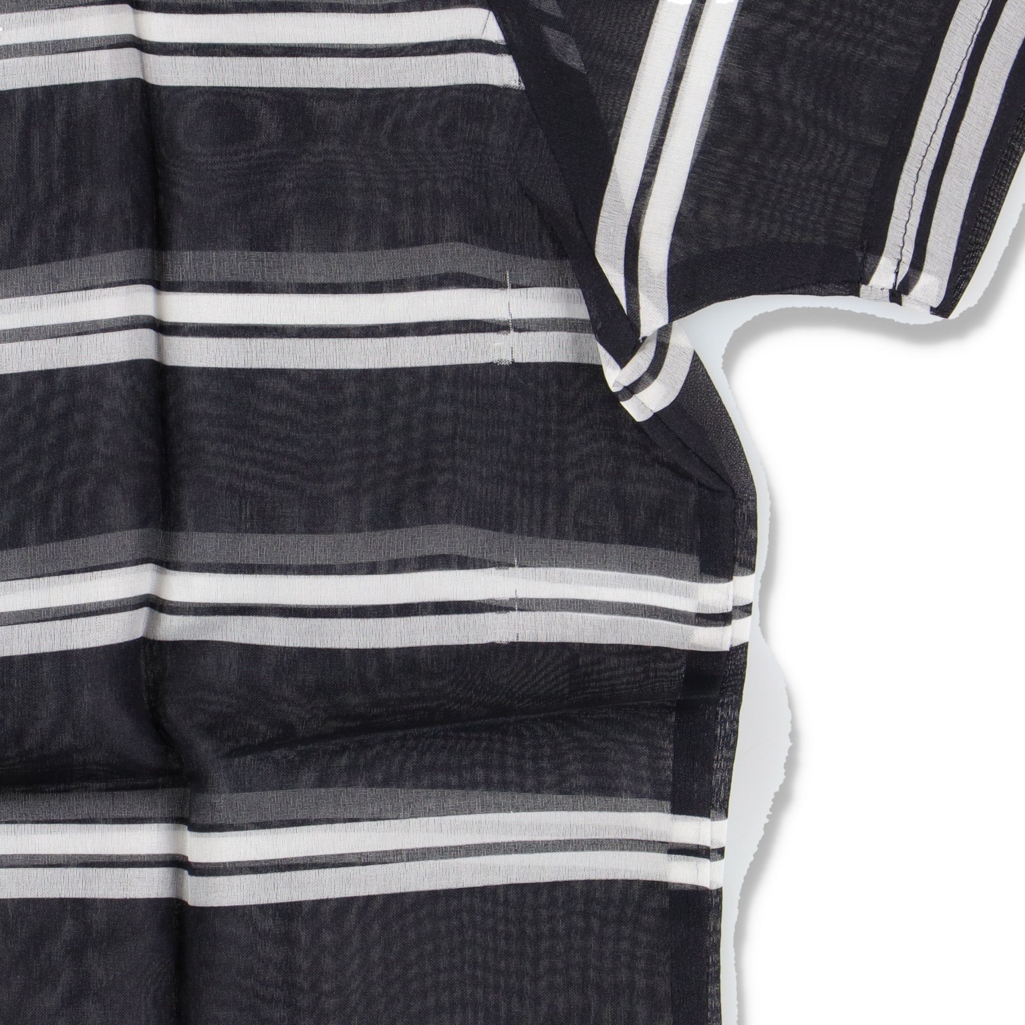 Givenchy Black and White Striped Organza Silk Oversized T-Shirt Size US L / EU 52-54 / 3 - 9 Thumbnail