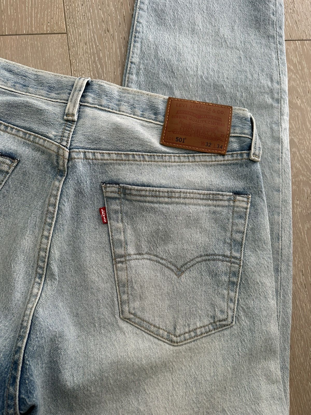 Levi's Levi’s 501 Denim Regular Fit Jeans Light Blue 32x34 Size US 32 / EU 48 - 2 Thumbnail