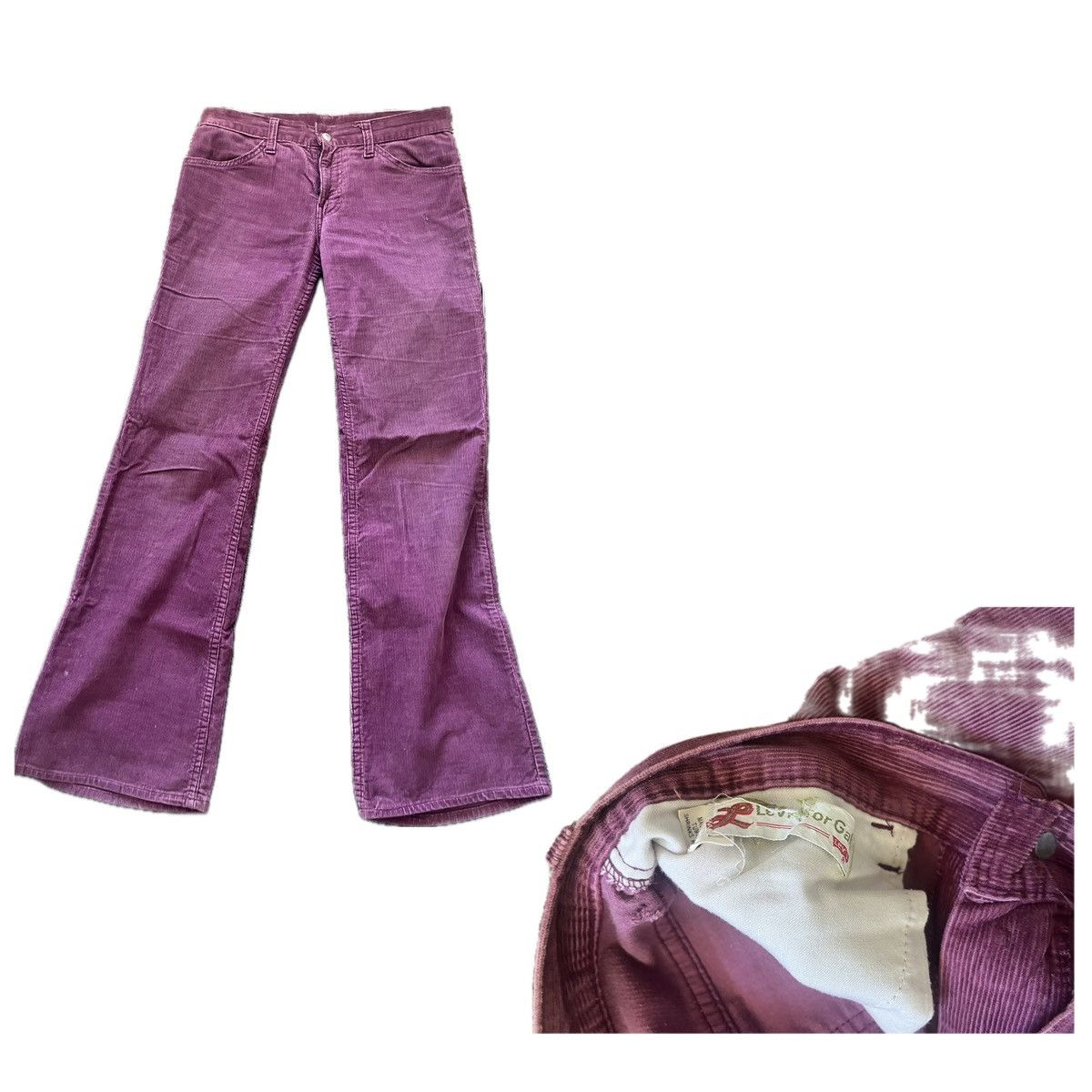 Levi's Vintage Clothing 1960’s Vintage Lavender Corduroys Levis for Gals White Label Size 27" / US 4 / IT 40 - 13 Thumbnail