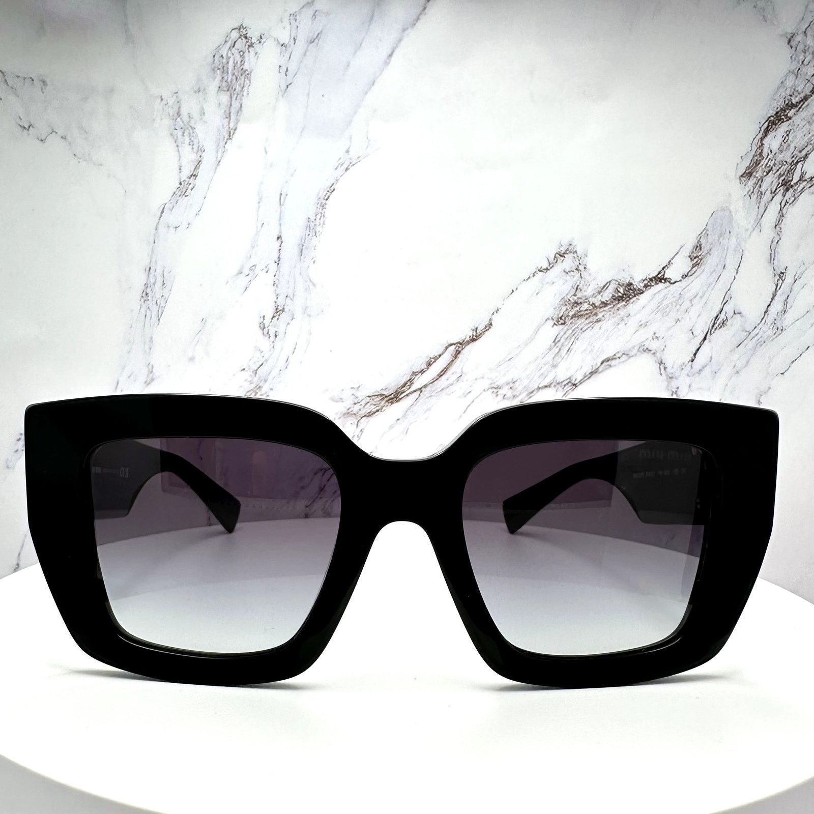 Miu Miu New MIU MIU Sunglasses Black Square Gold Metal Authentic Size ONE SIZE - 2 Thumbnail