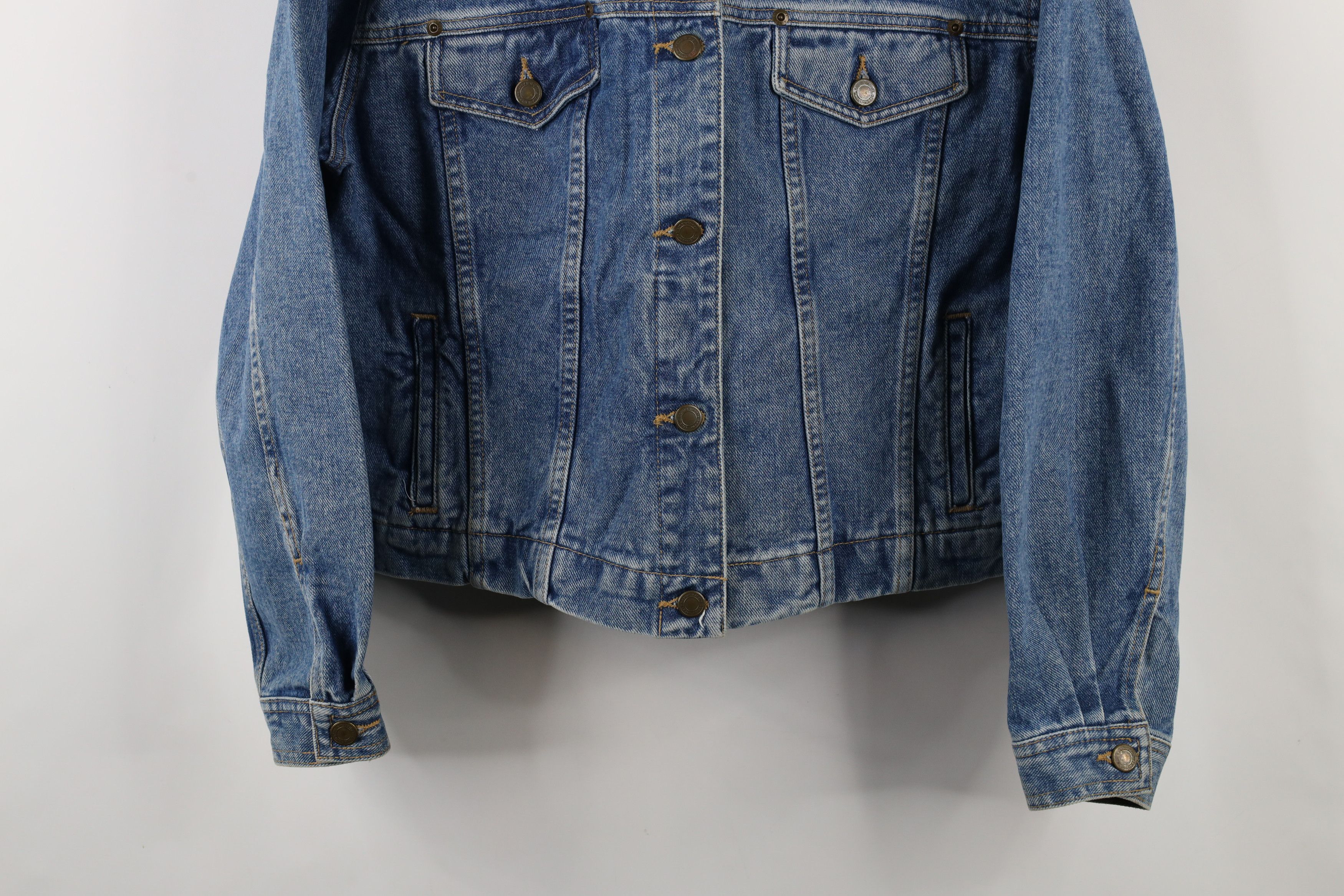 Vintage Vintage 90s Streetwear Distressed Denim Jean Trucker Jacket Size L / US 10 / IT 46 - 3 Thumbnail