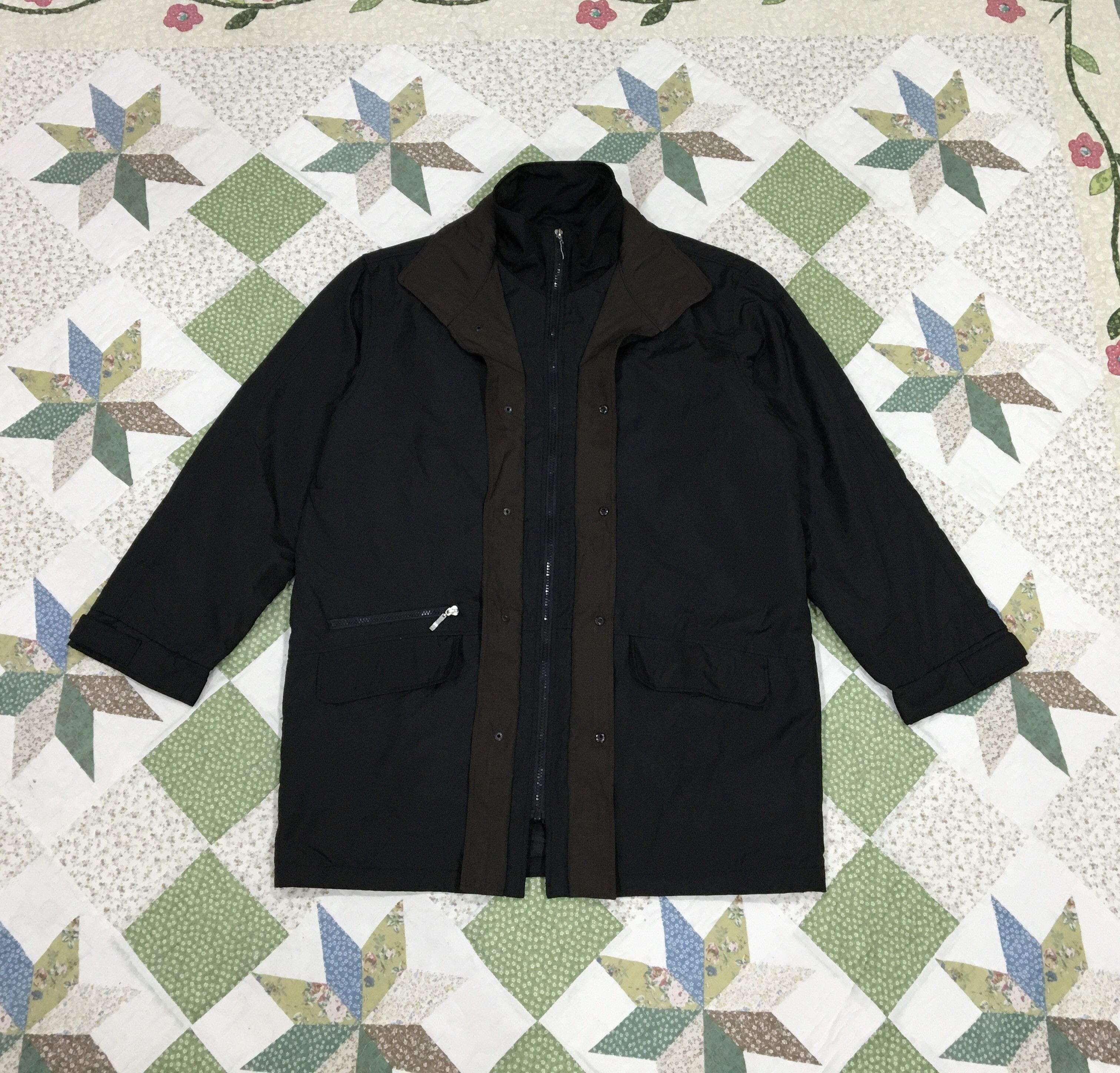 image of MCM Zipped Up Long Jacket in Black, Men's (Size Large)