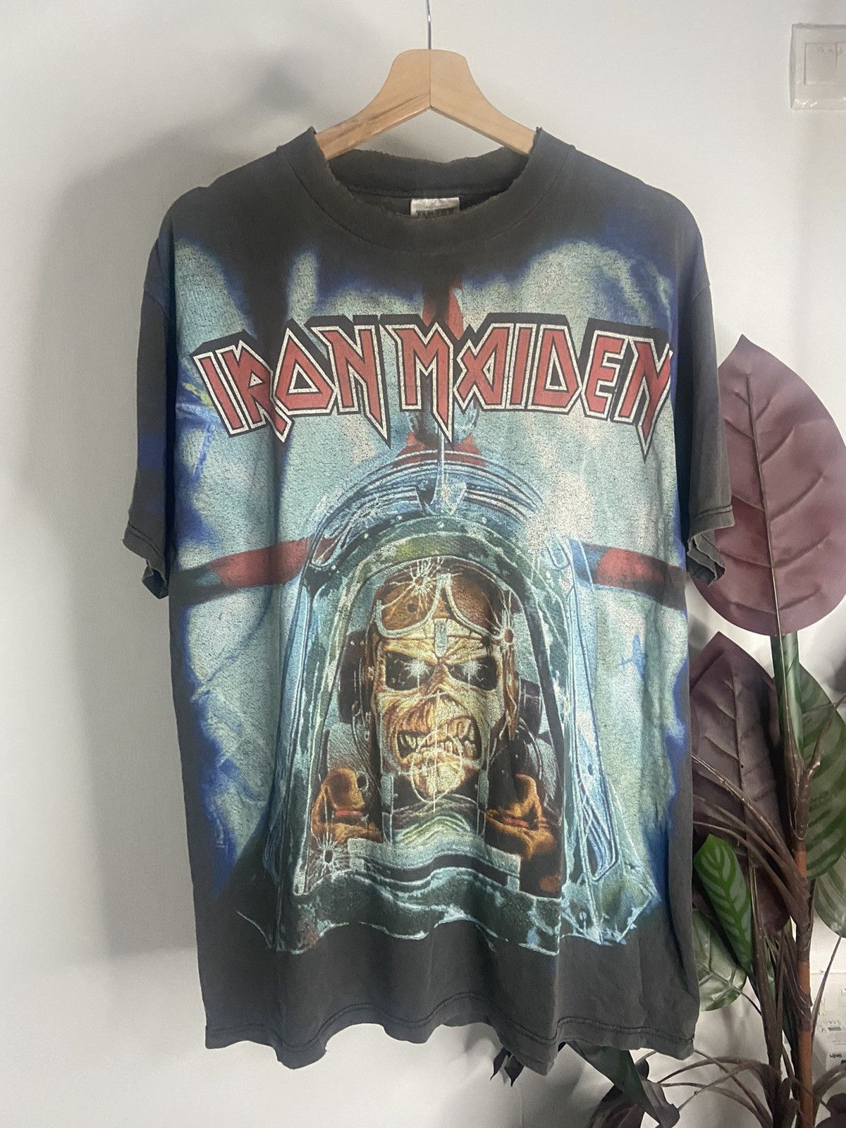 Band Tees × Iron Maiden × Vintage VINTAGE IRON MAIDEN ACES HIGH😊😘 Size US L / EU 52-54 / 3 - 1 Thumbnail