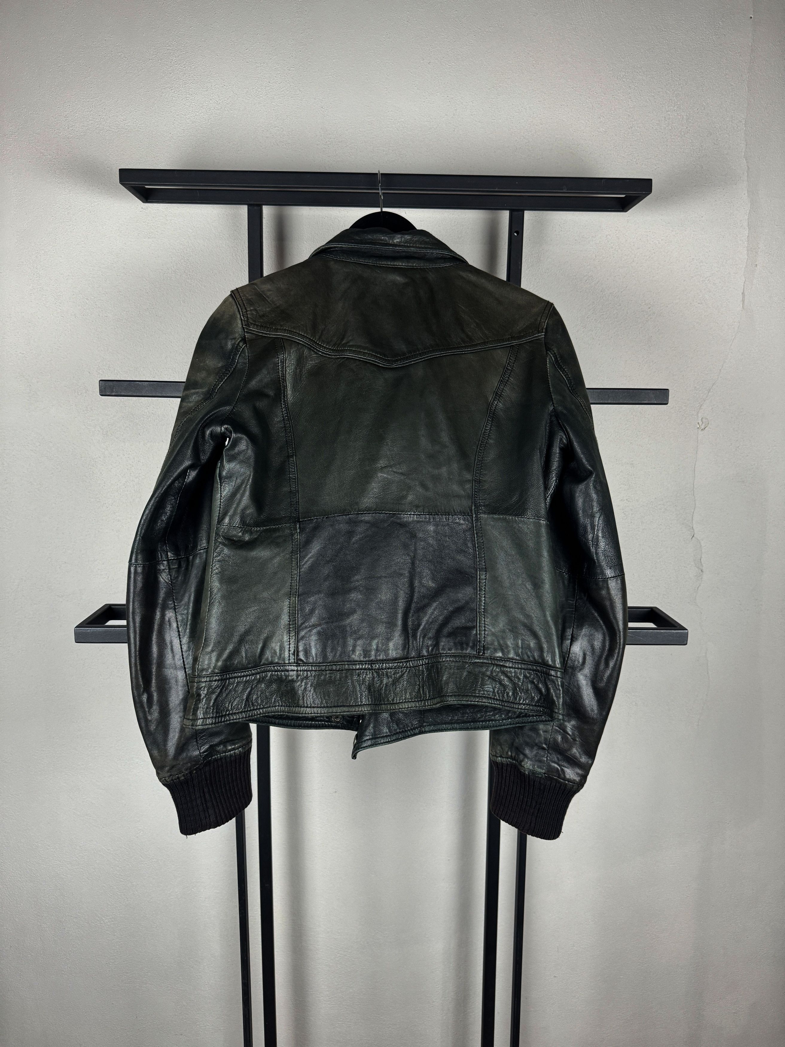 Tornado Mart Gothic Japanese Faded Washed Real Leather Cropped Jacket Size US XS / EU 42 / 0 - 5 Thumbnail