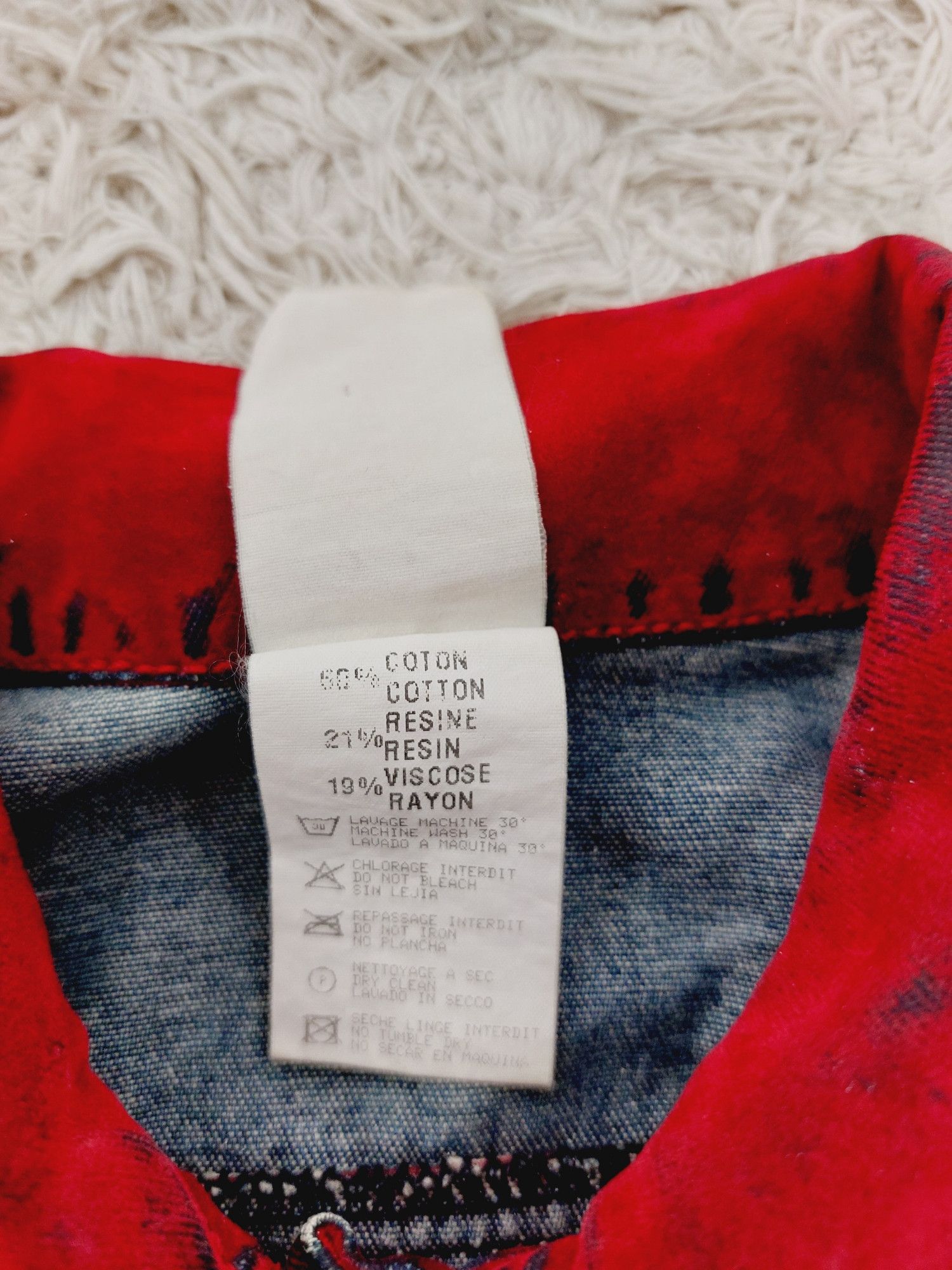 plein sud Plein Sud Red Blood Velvet Shadow Tar Denim Jacket Size M / US 6-8 / IT 42-44 - 9 Thumbnail