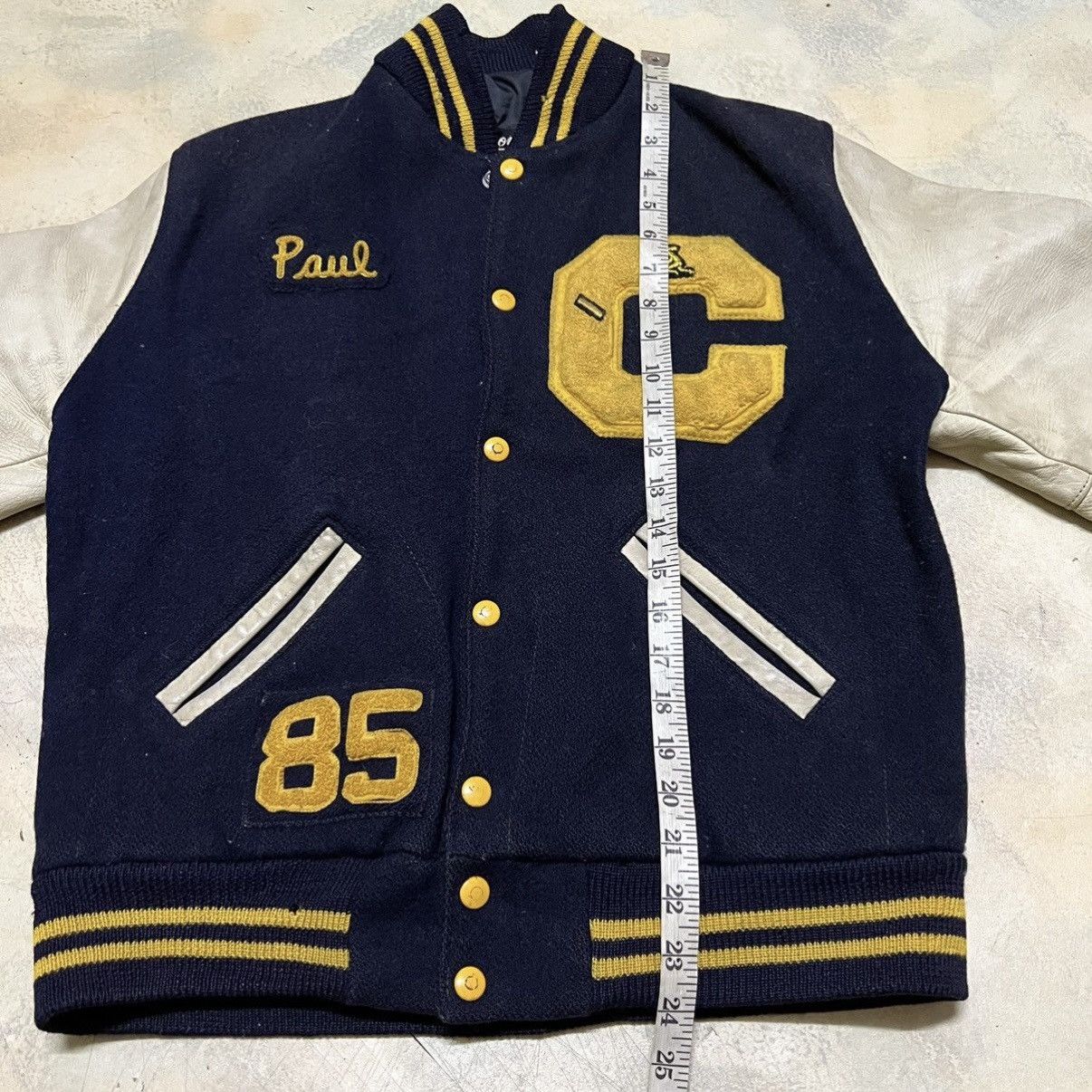 Vintage Vintage Leather Sleeves Varsity Jacket Size US S / EU 44-46 / 1 - 14 Thumbnail