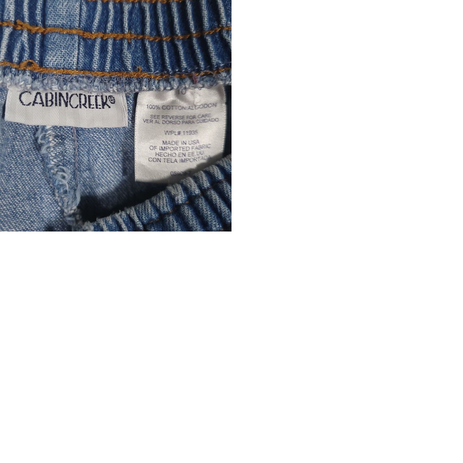 Vintage VINTAGE Cabin Creek Pull On Jeans Blue Elastic Waist Straight Leg Women 10 Size 32" / US 10 / IT 46 - 9 Thumbnail