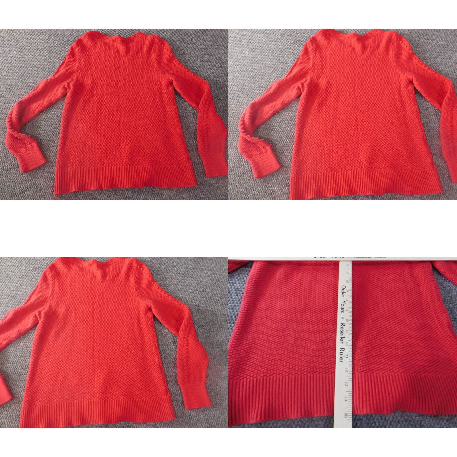 Loft LOFT Sweater Shirt Womens Regular Medium Red Knit Crew Neck Pullover Casual Knit Pattern Long Sleeve Vintage No Size M / US 6-8 / IT 42-44 - 9 Thumbnail
