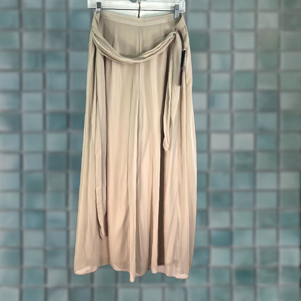 Vintage MSK Harem Wide Leg Shear Belted Pants Womens SZ L Champaign 32X33 Made USA NWT Size 36" / US 14 / IT 50 - 1 Thumbnail