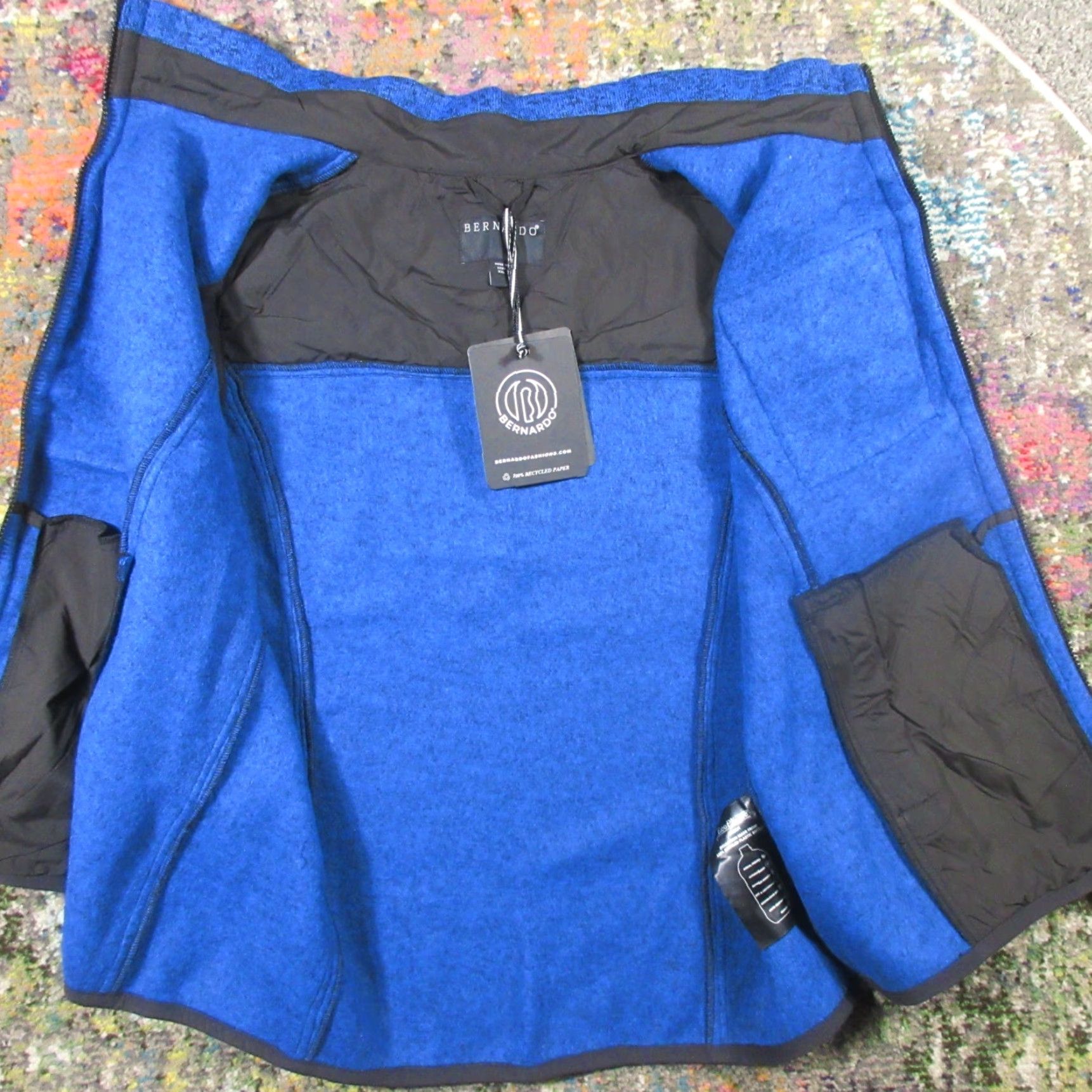 Vintage Bernardo Vest Womens 2XL Blue Fleece Zip Puffer Jacket Mid-Length Sleeveless Packable Outdoor Casual Size XXL / US 16-18 / IT 52-54 - 6 Thumbnail