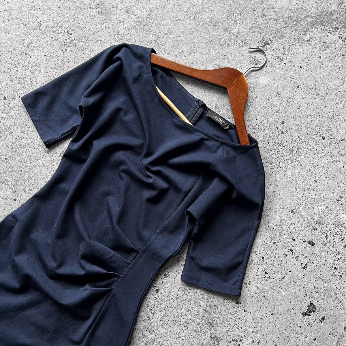 Max Mara × Weekend Max Mara Weekend Max Mara Womens Blue Jersey Boat Neck SS Dress Size S / US 4 / IT 40 - 4 Thumbnail