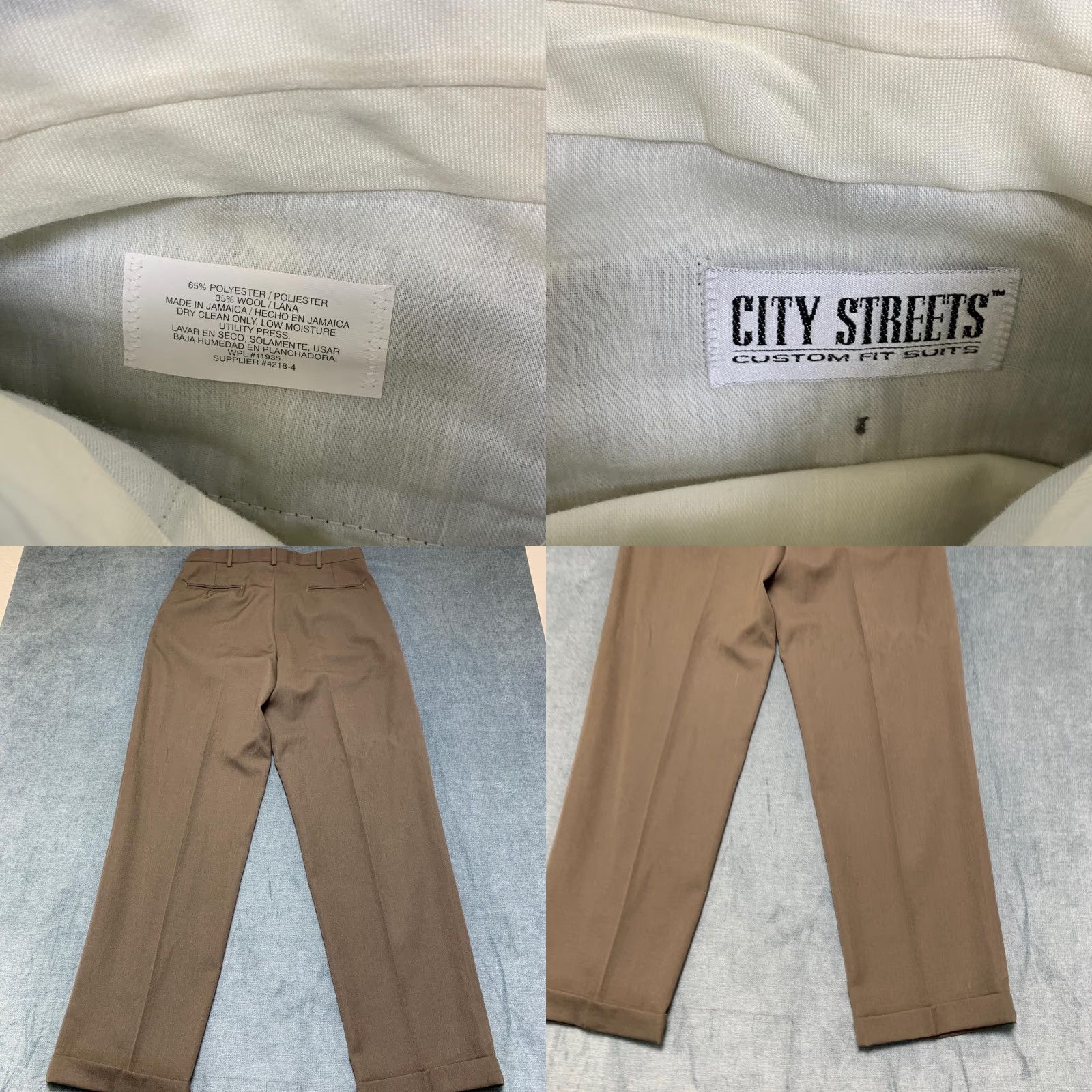 Vintage VINTAGE City Streets Dress Pants 34x35 Brown Pleated Front Cuffed Hem Career Formal Size US 34 / EU 50 - 8 Thumbnail