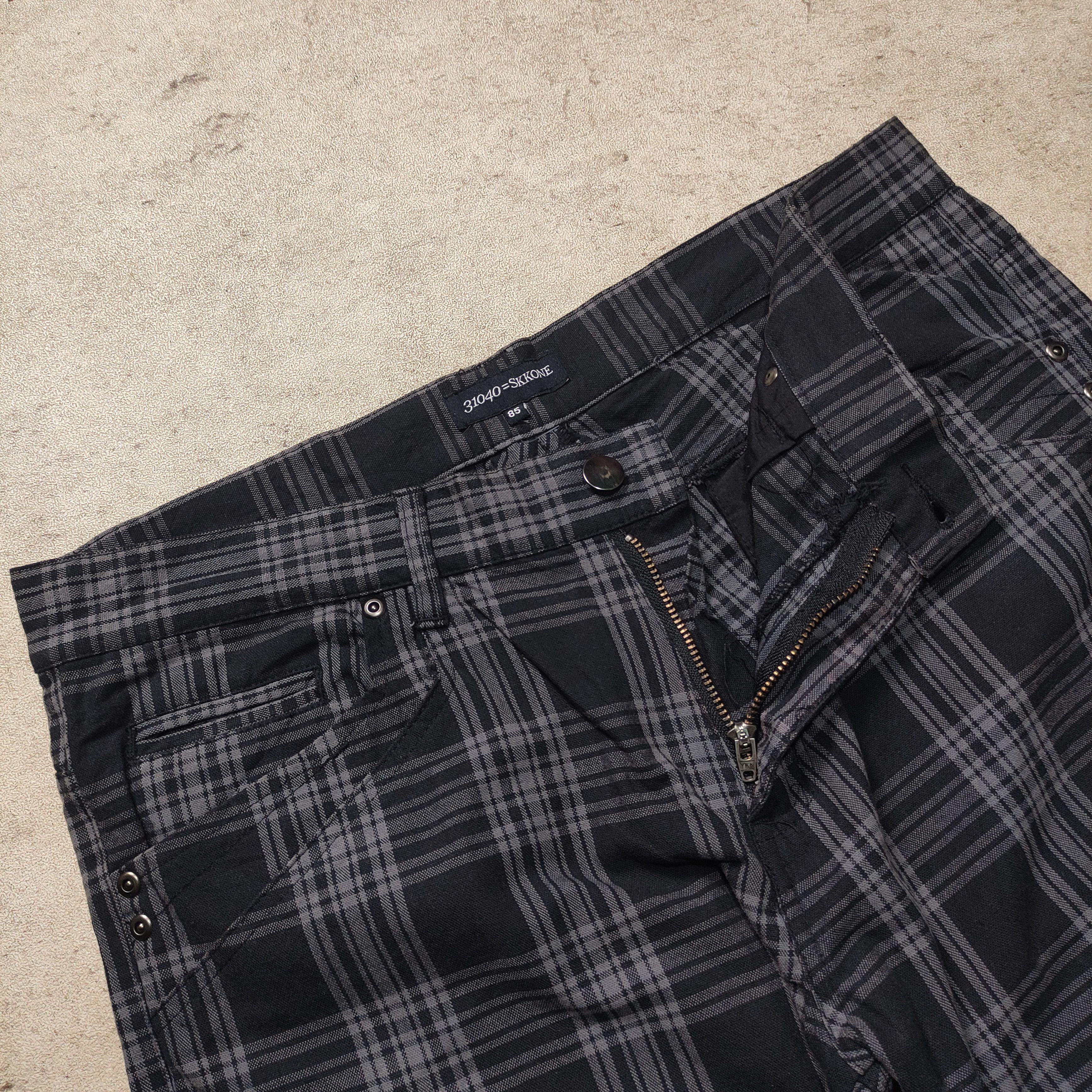 If Six Was Nine 31040 = SKKONE Plaid Bondage Cargo Pants Size US 32 / EU 48 - 6 Thumbnail