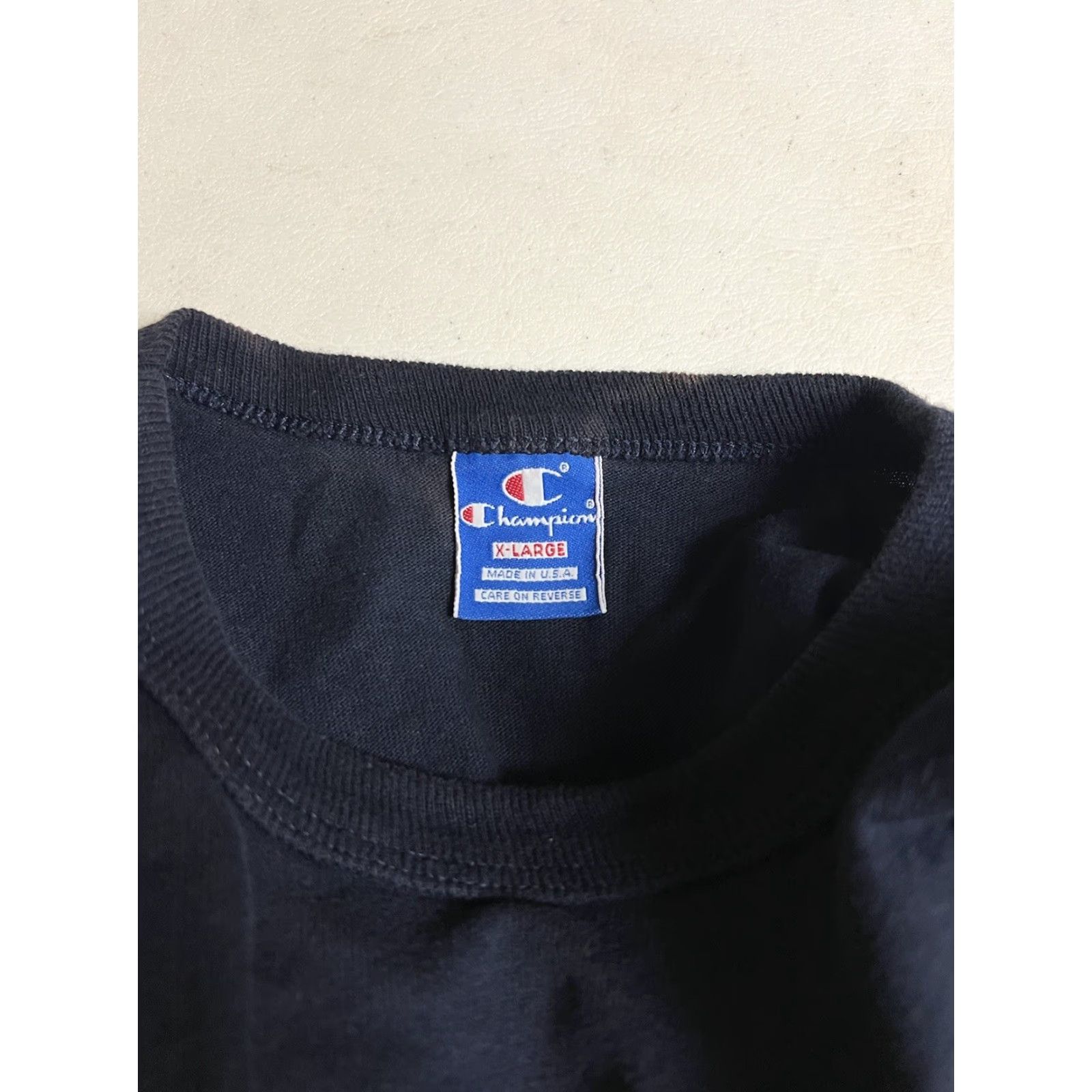 Champion VINTAGE Champion Johnson State College Blue T-shirt 80s Crew Neck Short Sleeve Men XL, Solid Cotton, Single Stitch, As Is, 80s Size US XL / EU 56 / 4 - 5 Thumbnail
