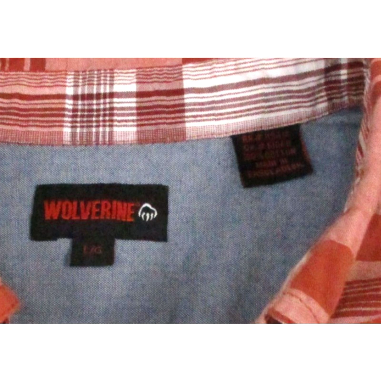 Vintage Wolverine Shirt Mens Large Orange Plaid Short Sleeve Button-Up Cotton Casual Shirt Size US L / EU 52-54 / 3 - 4 Thumbnail