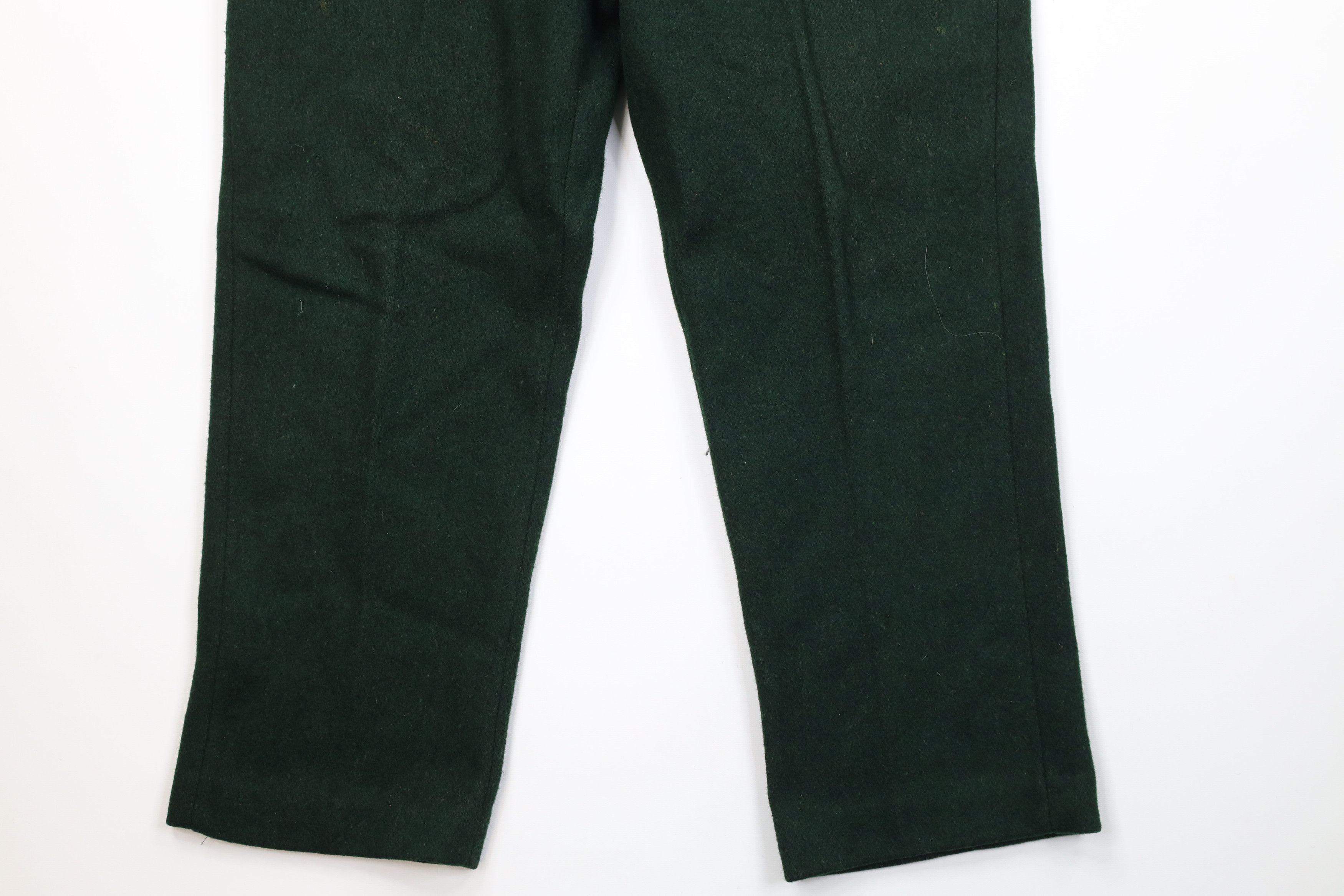 Vintage Vintage 90s Streetwear Heavy Wool Wide Leg Pants Green USA Size US 34 / EU 50 - 4 Thumbnail