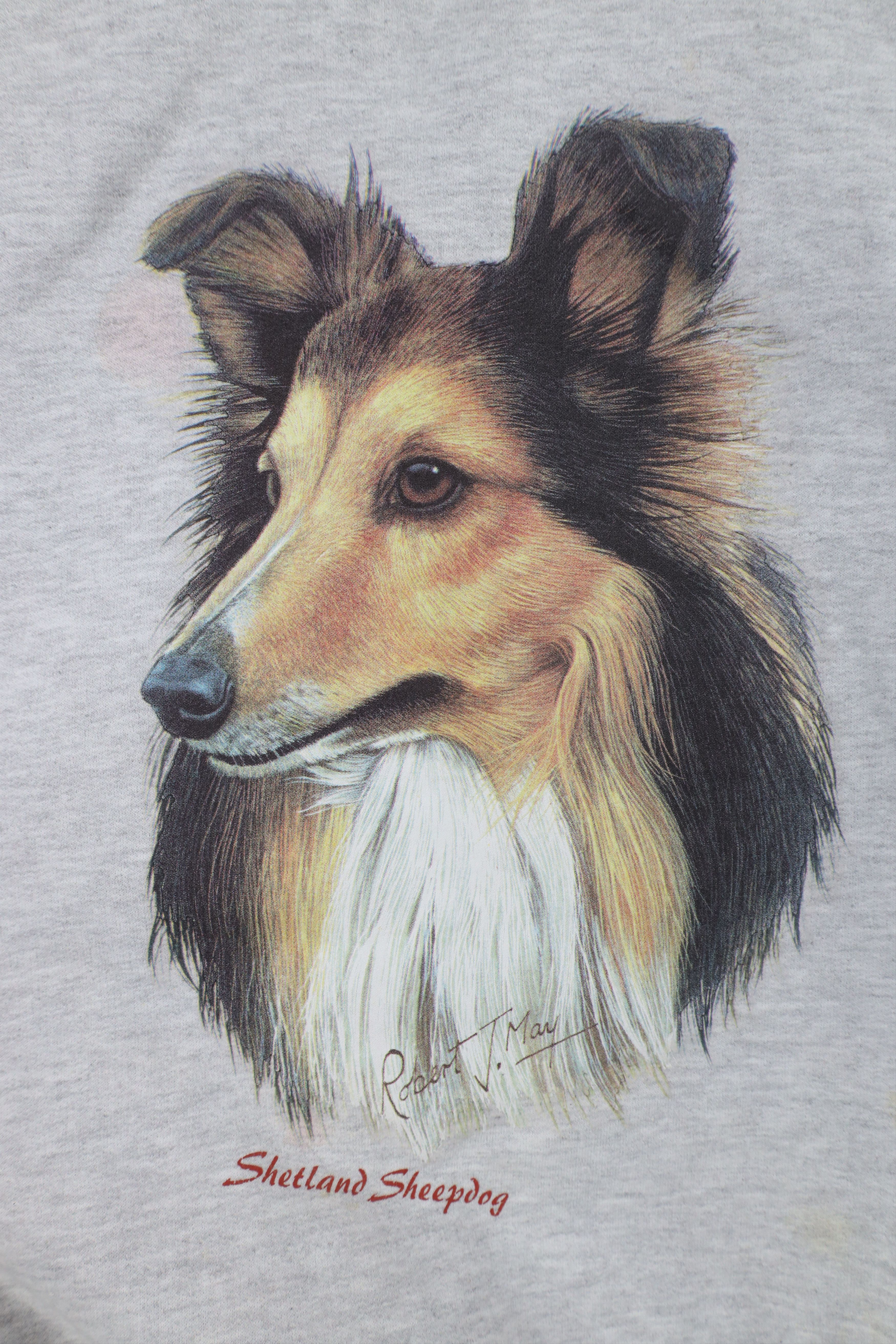 Vintage Vintage 90s Shetland Sheepdog Crewneck Sweatshirt Gray Size US L / EU 52-54 / 3 - 4 Thumbnail
