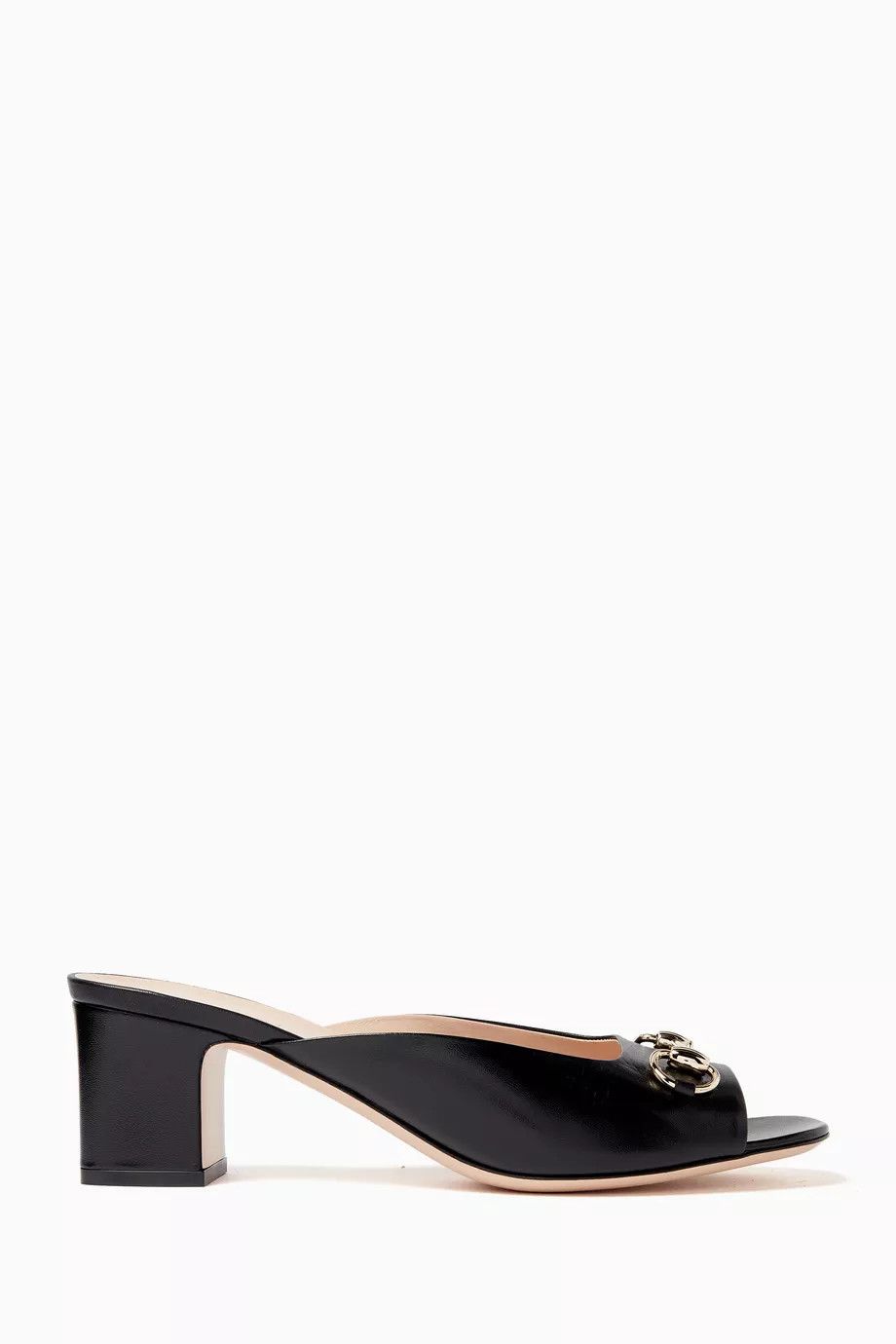 Gucci o1loc1c0426 816607 Women's Horsebit Slides in Black Size US 7.5 / IT 37.5 - 1 Thumbnail