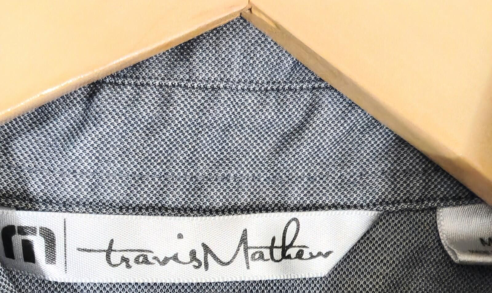 TravisMathew Travis Mathew Mens M Golf Polo Gray Blue Striped Pima#12 Size US M / EU 48-50 / 2 - 2 Thumbnail