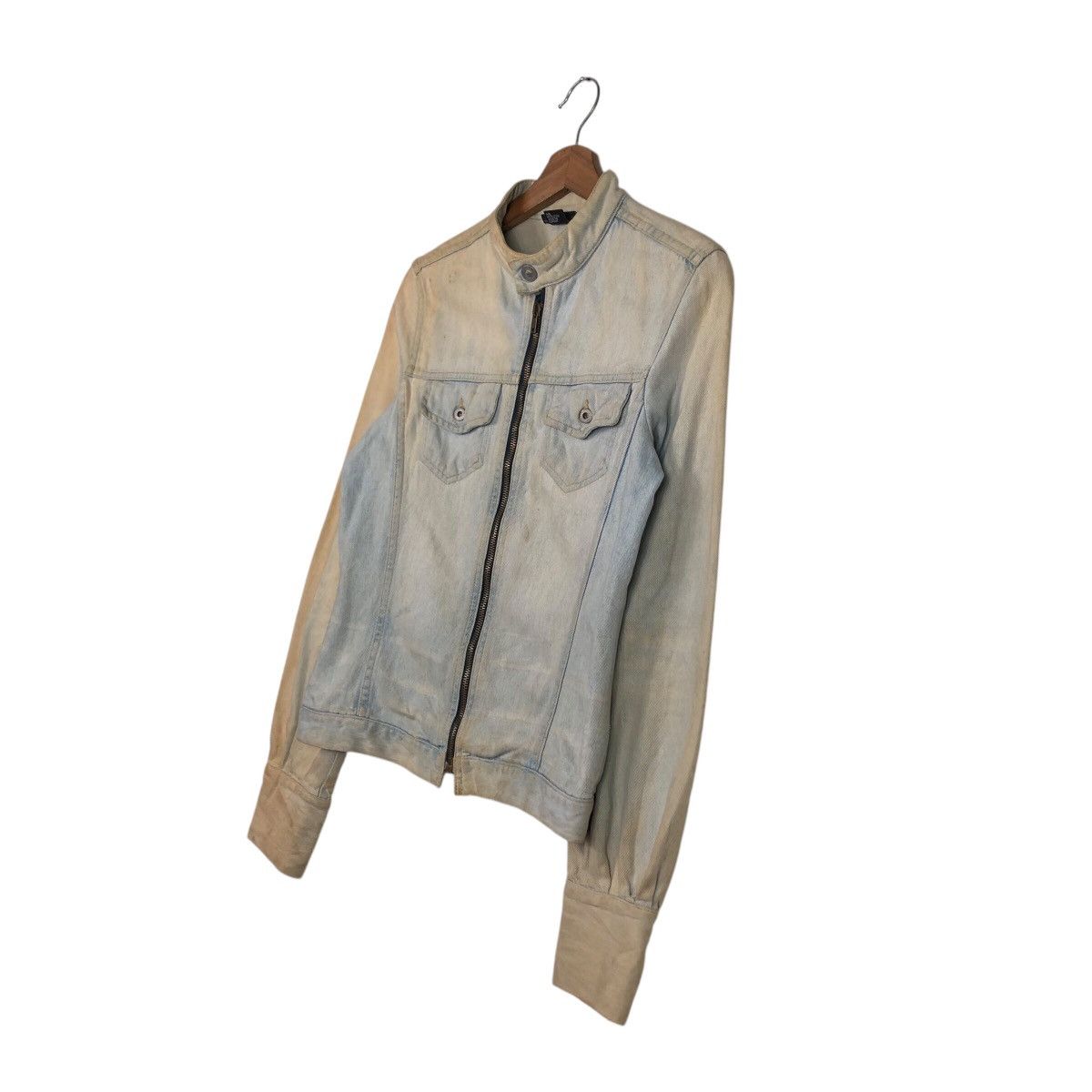 Diesel 📌Cropped Denim Biker Jacket Diesel Acid Wash Design Size US S / EU 44-46 / 1 - 3 Thumbnail