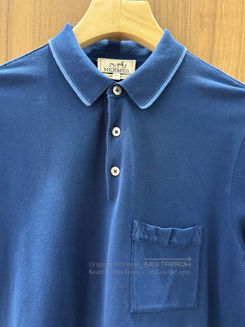 Hermes Hermes Blue short-sleeve polo shirt Size US M / EU 48-50 / 2 - 3 Thumbnail