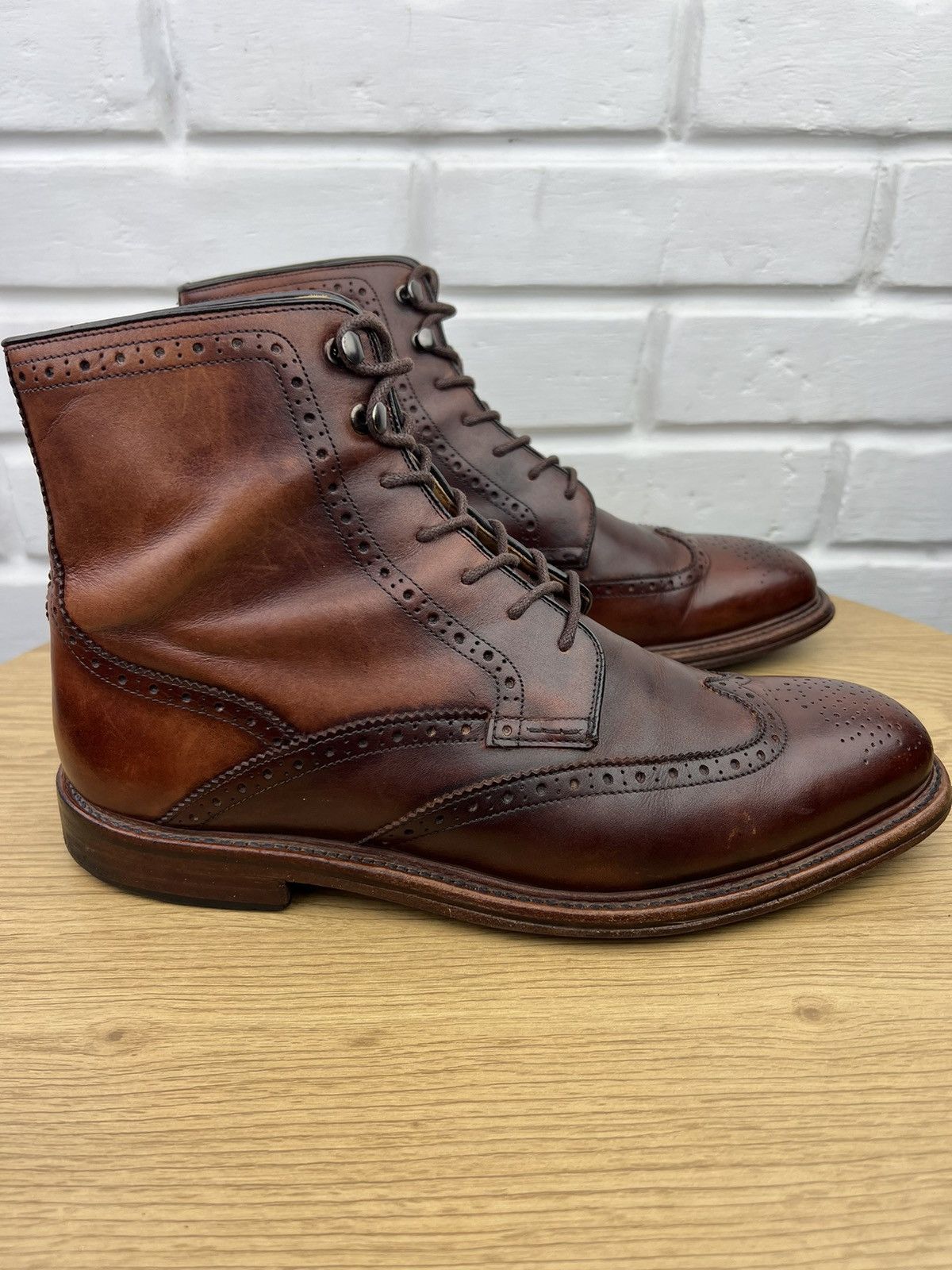 Oliver Sweeney Oliver Sweeney Brogue Boots Leather Shoes Liscolman Dark Tan Size US 10.5 / EU 43-44 - 11 Thumbnail