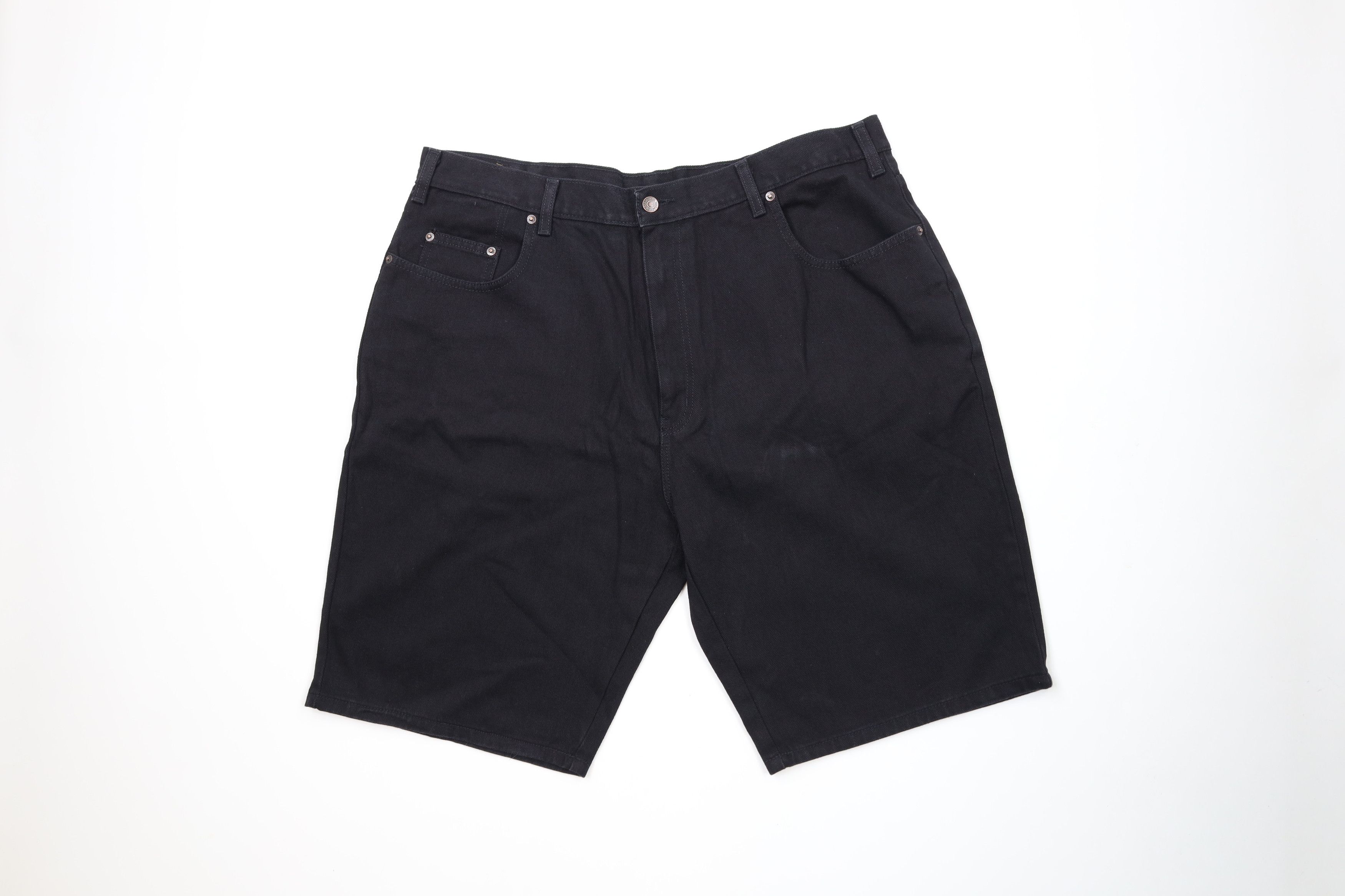 Vintage Deadstock Vintage 90s Streetwear Fit Denim Shorts Black Size US 40 / EU 56 - 1 Thumbnail