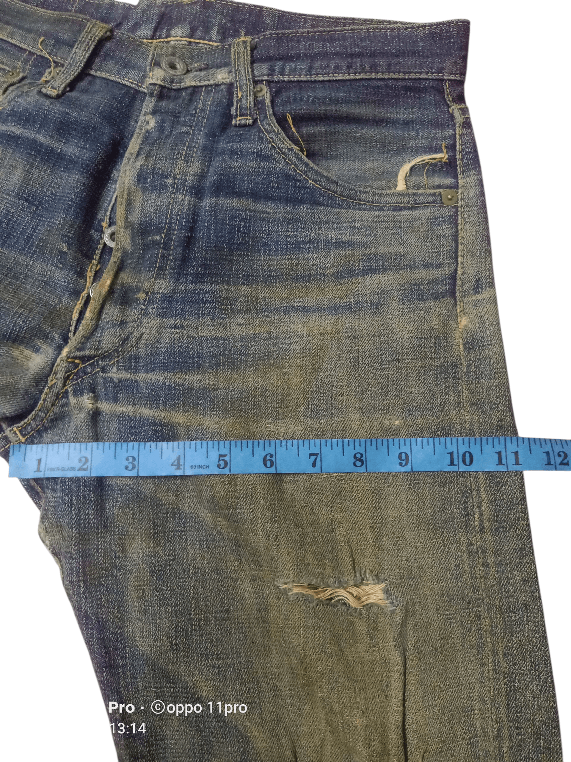 Oni Oni Denim 14oz Pure Blue Distressdenim Redselved Size US 30 / EU 46 - 8 Thumbnail