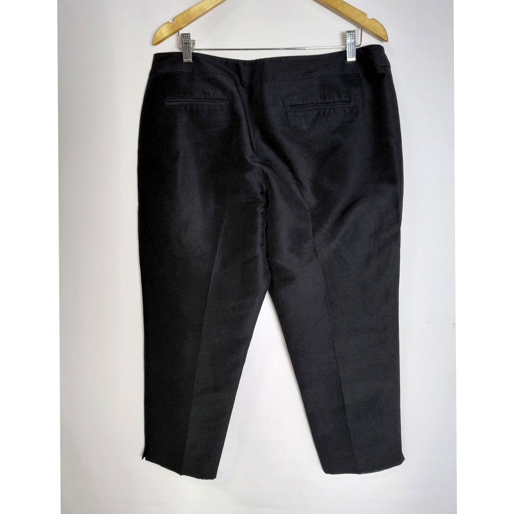 Talbots Talbots Petites Women Black Solid Pants Size 14P Silk Size 36" / US 14 / IT 50 - 2 Thumbnail
