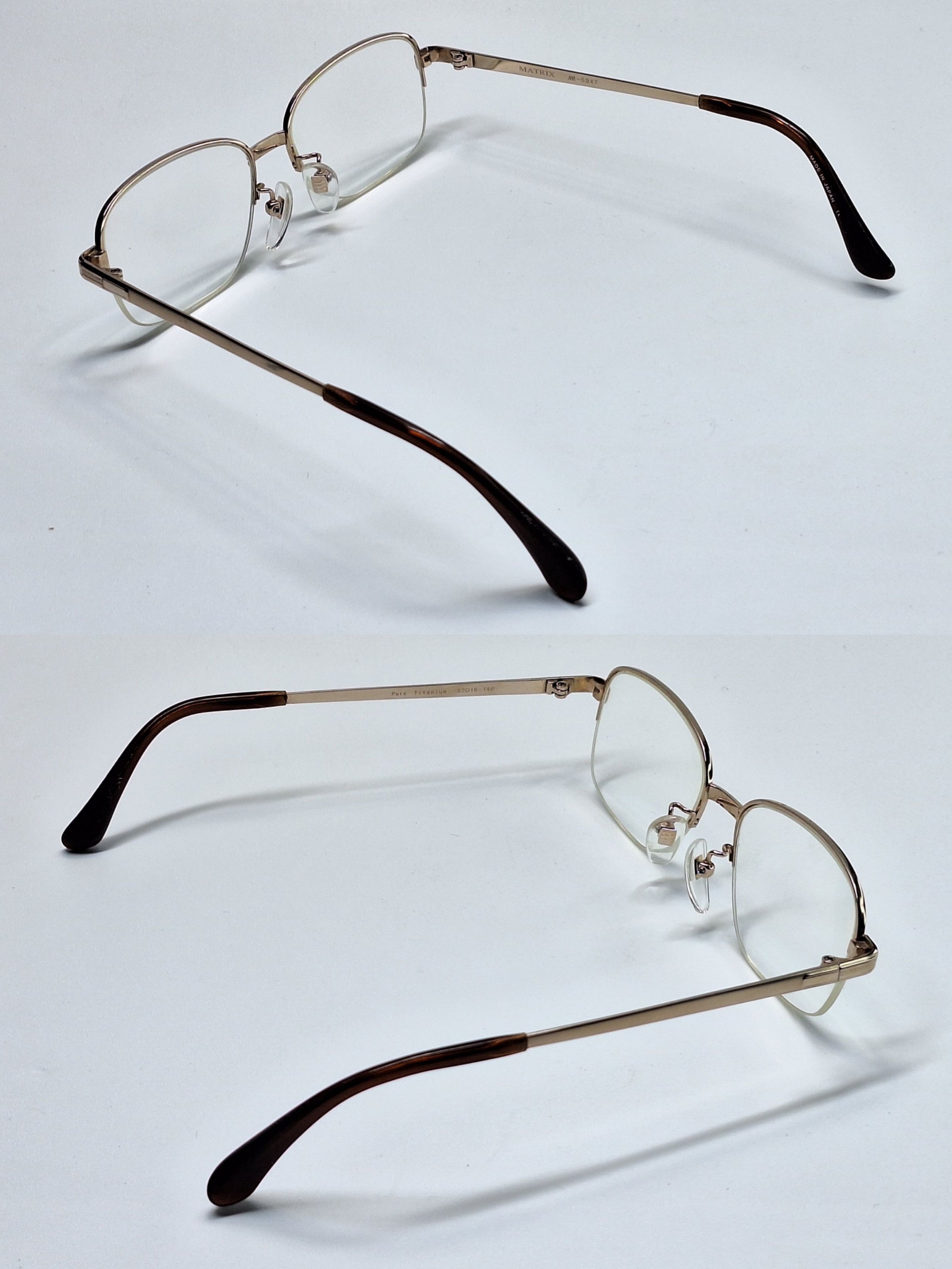 Vintage MATRIX M-5947 Pure Titanium Semi-Rimless Gold Eyeglass Size ONE SIZE - 5 Thumbnail
