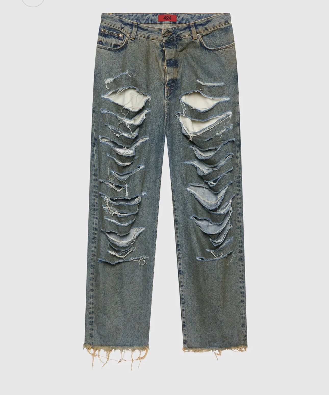 424 424 Distressed Big Daddy Denim Blue Size 44 fits 28/30 Size US 28 / EU 44 - 3 Thumbnail