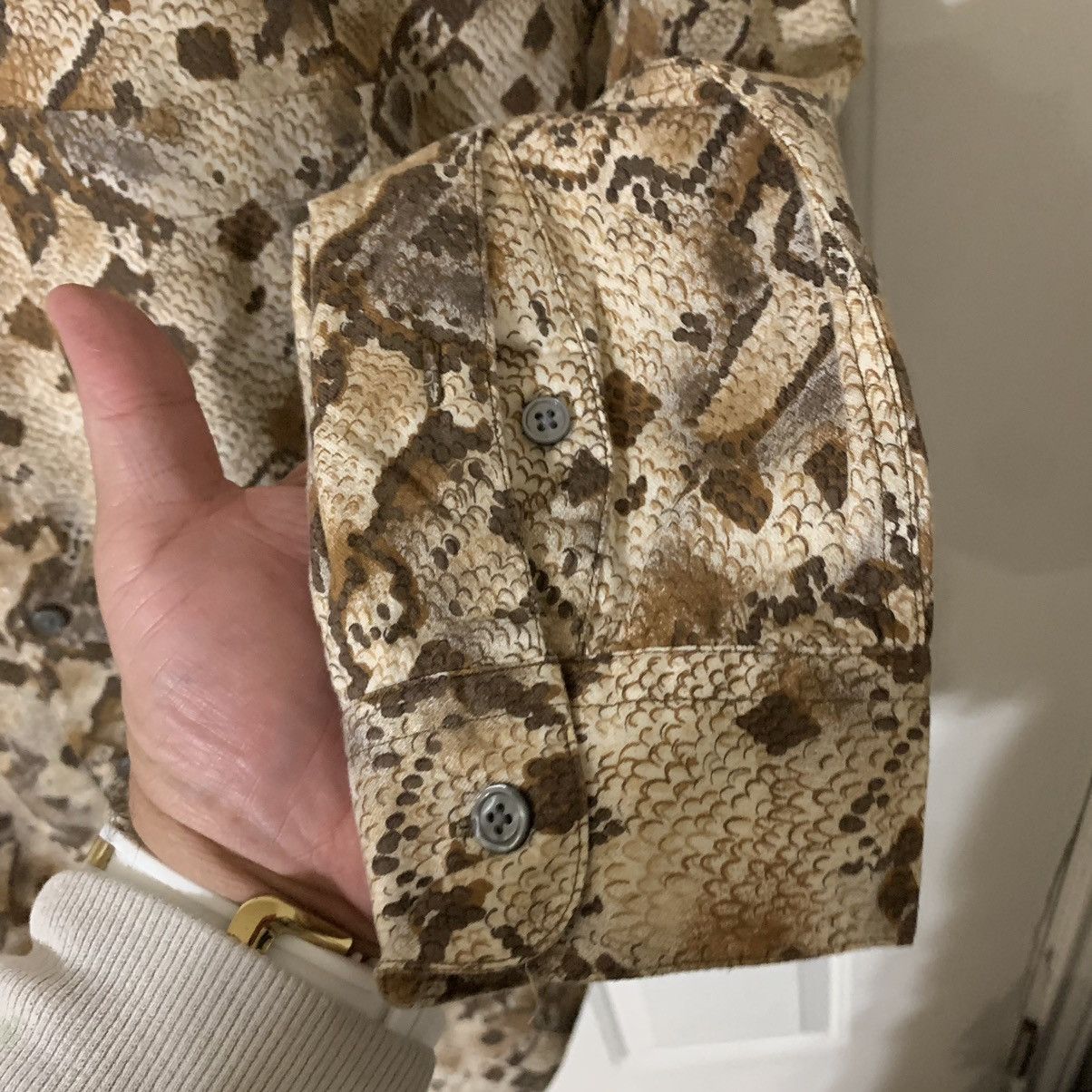 Perry Ellis × Vintage Snakeskin print Banded collar shirt Size US L / EU 52-54 / 3 - 7 Thumbnail