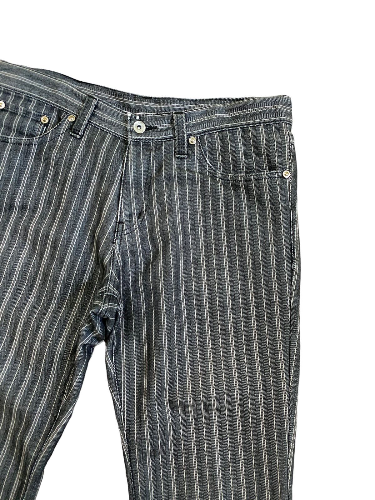 Designer × Japanese Brand × Vintage Flared Semantic Design Striped Bootcut Pant Size US 30 / EU 46 - 5 Thumbnail