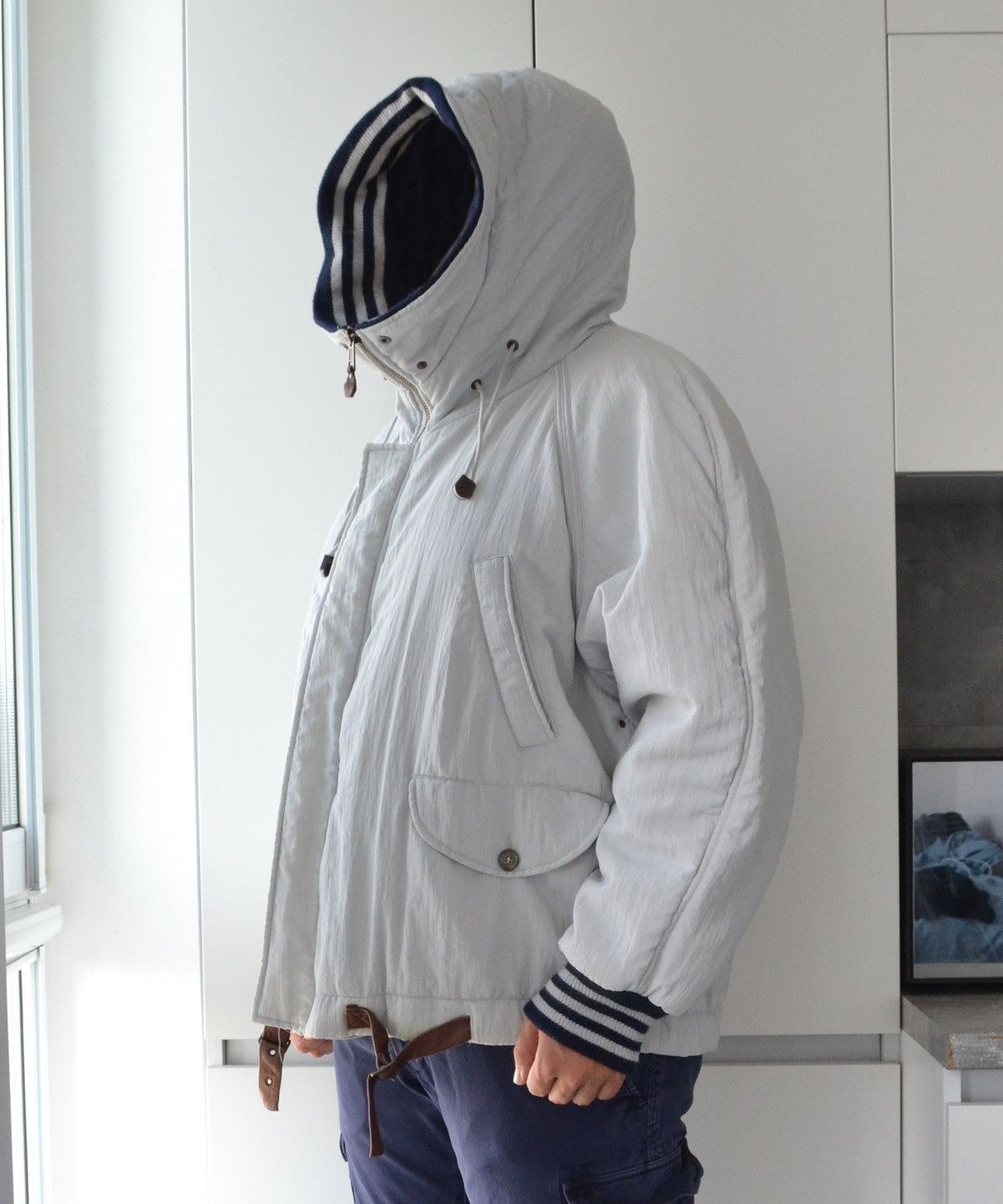Emporio Armani Emporio Armani Bomber Jacket Aviator Vintage White 90s Size US L / EU 52-54 / 3 - 3 Thumbnail