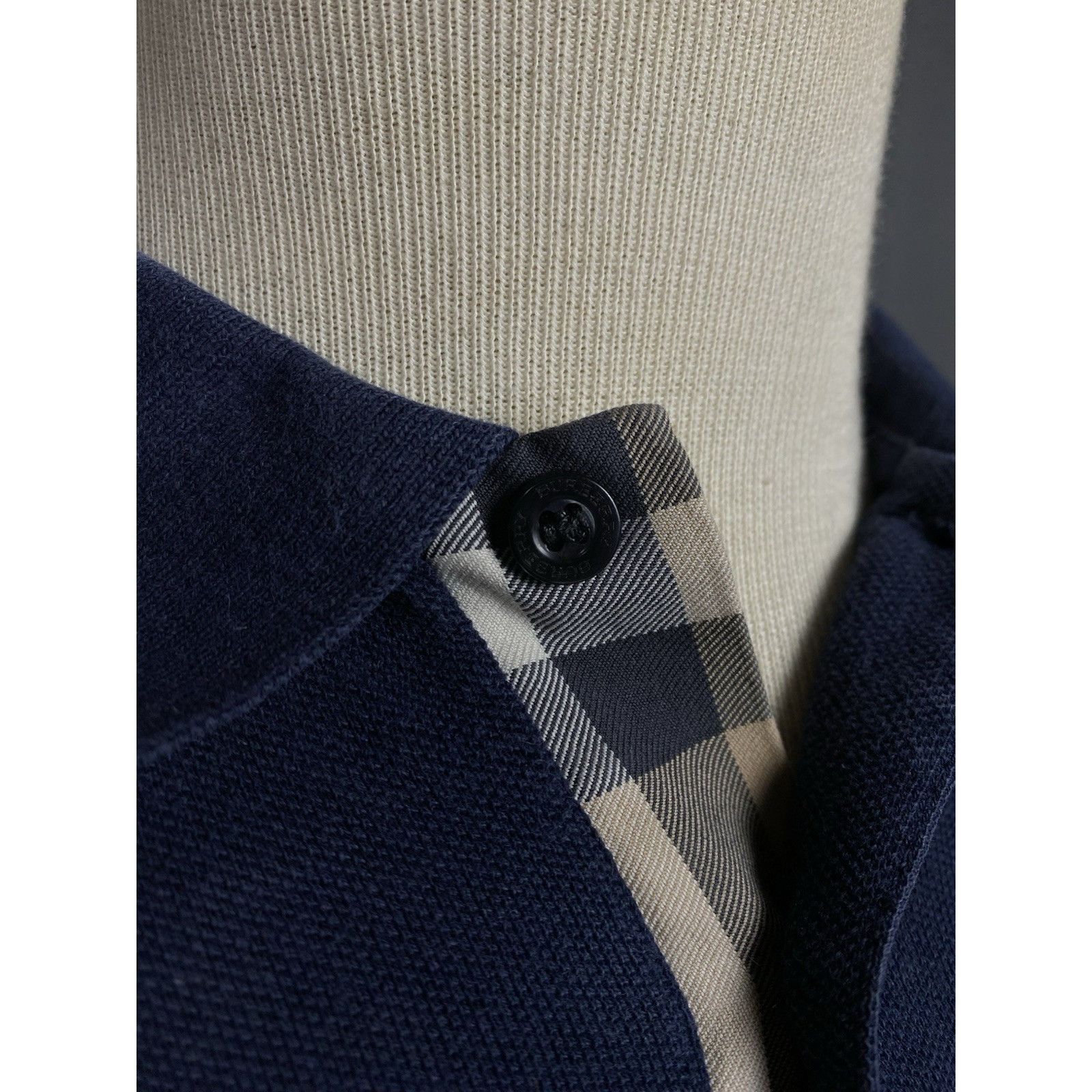 Burberry Burberry Nova Check Collar Men's Blue Garment Dyed Polo T-Sh Size US S / EU 44-46 / 1 - 9 Thumbnail