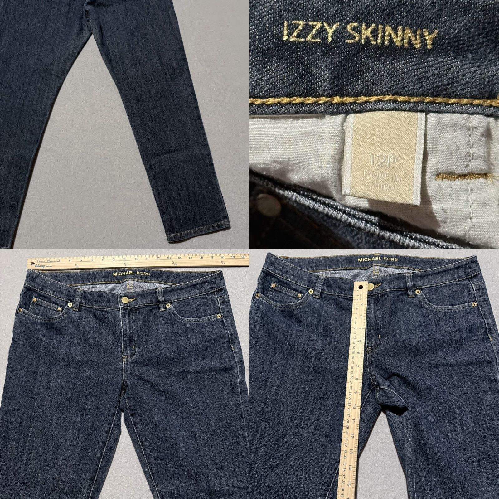 Michael Kors Michael Kors Izzy Skinny Jeans Women's Blue Denim Pockets Classic Zip Fly - 12 Size 34" / US 12 / IT 48 - 8 Thumbnail