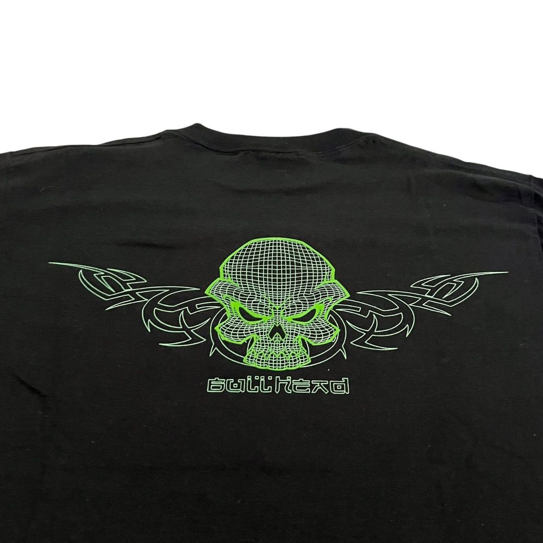 Bullhead Denim Co. × Vintage VINTAGE Bullhead Tribal Neon Skull T Shirt y2k Skatewear Size US M / EU 48-50 / 2 - 2 Thumbnail